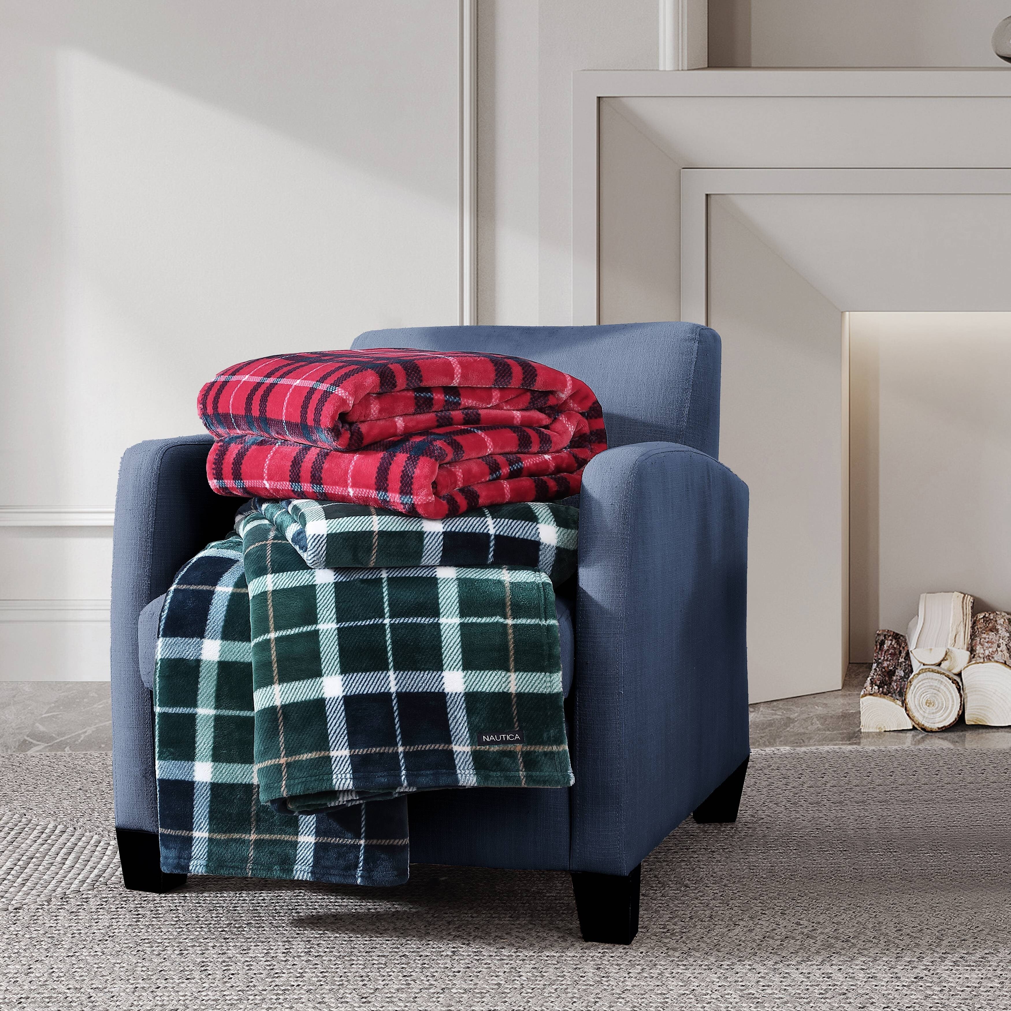 Nautica Printed Ultra Soft Plush Printed Fleece Blanket