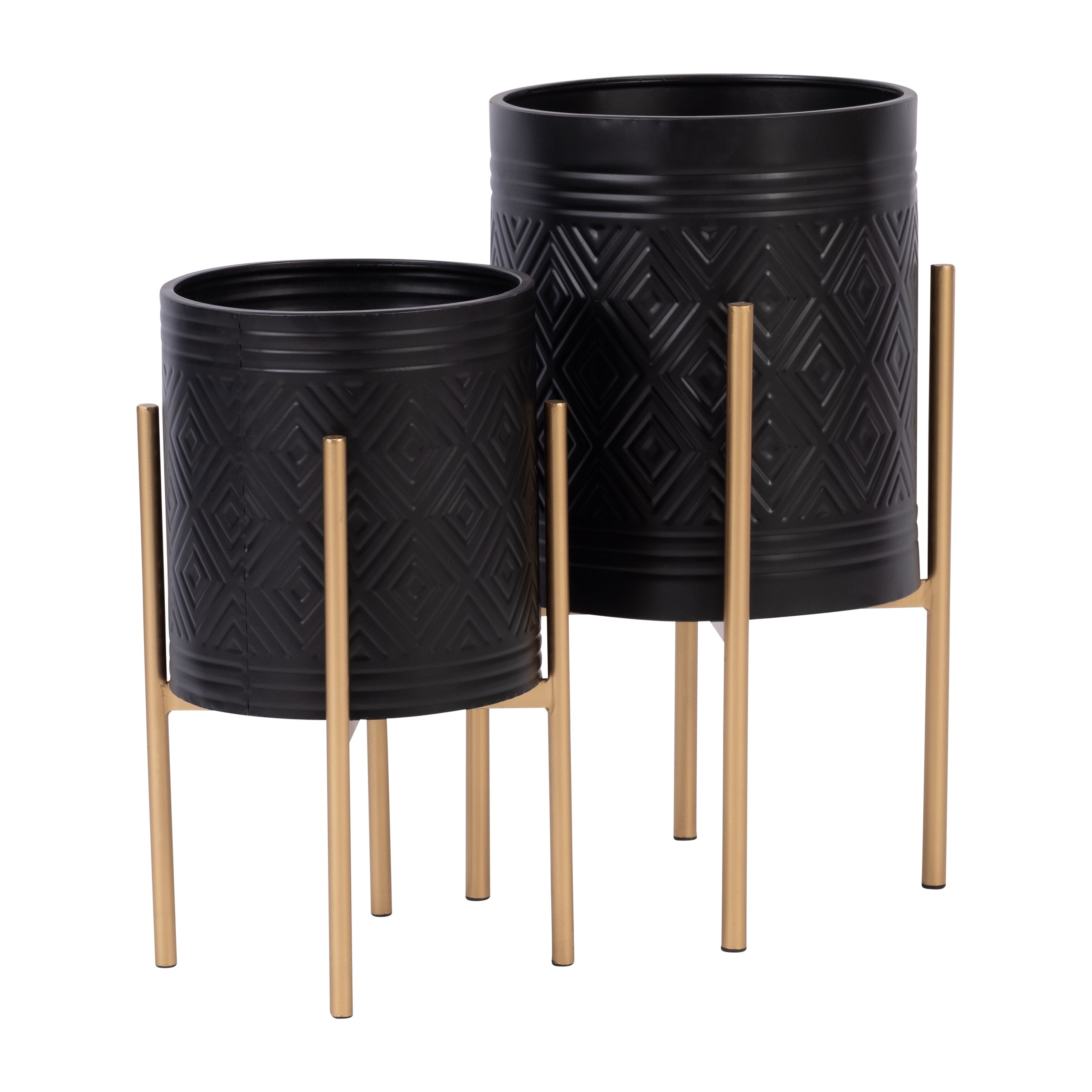 Sagebrook Home Chic Modern Planter Set of 2 - A Statement Piece for Indoor or Outdoor Greenery, Ideal for Contemporary Spaces