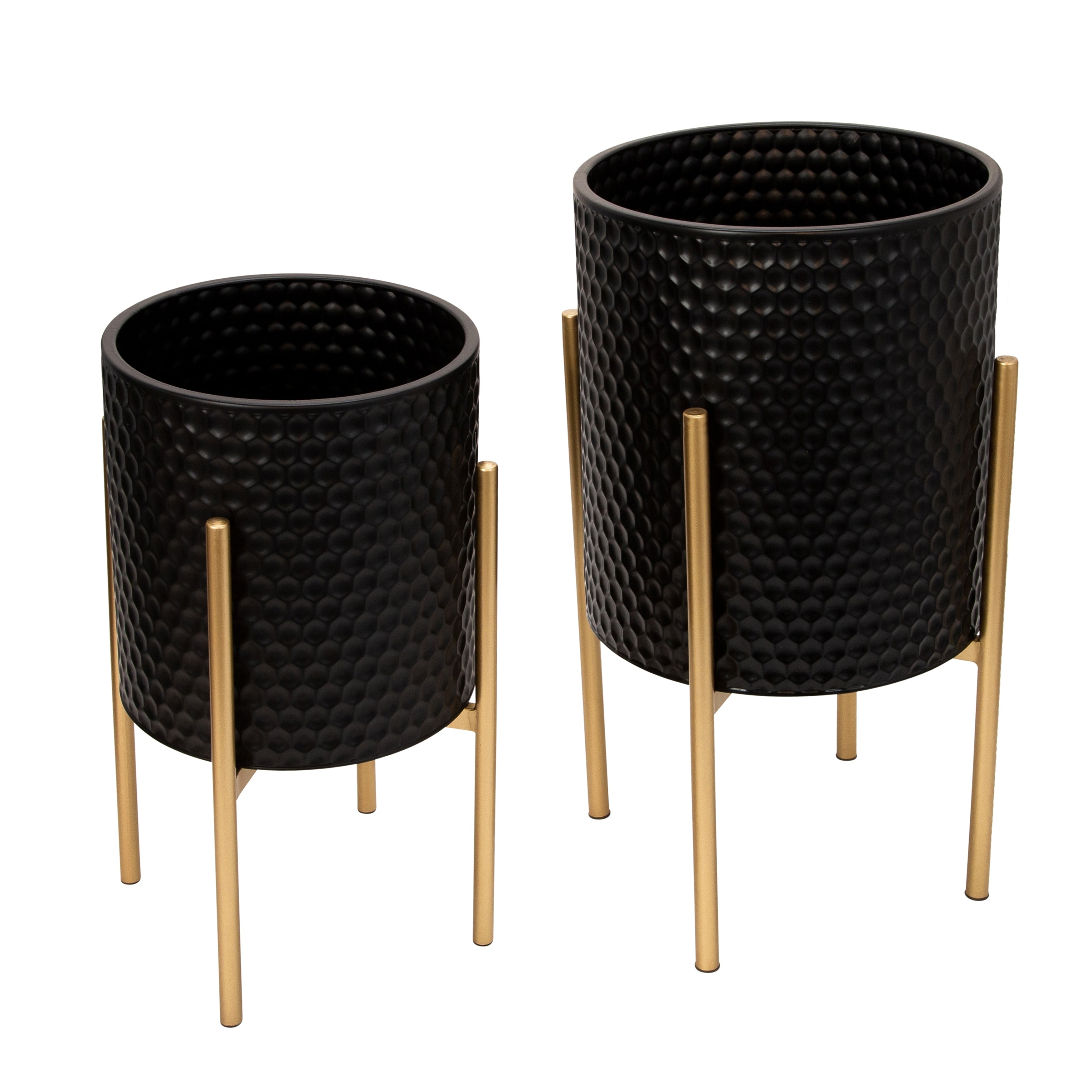 Sagebrook Home Chic Modern Planter Set of 2 - A Statement Piece for Indoor or Outdoor Greenery, Ideal for Contemporary Spaces