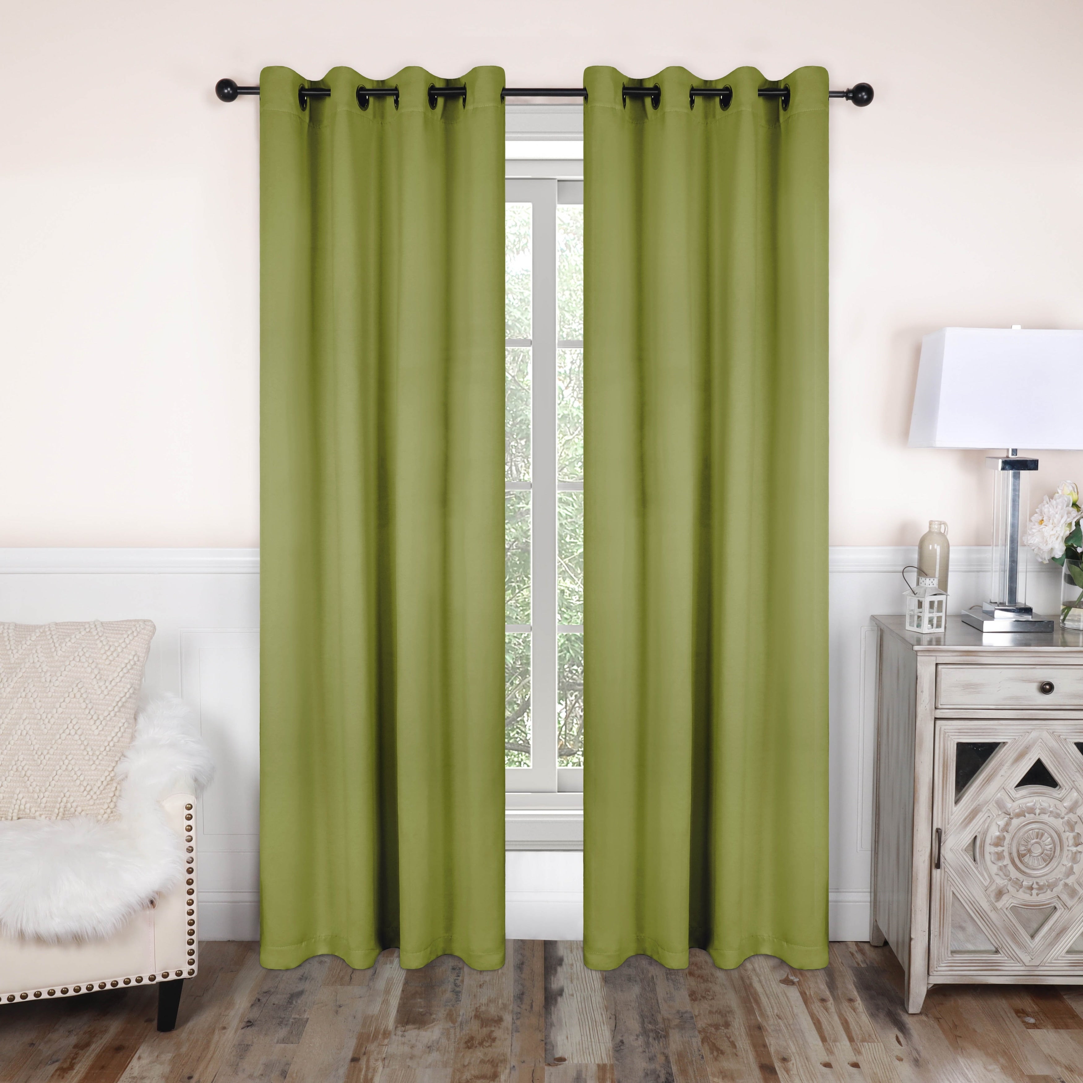 Superior Modern Solid Room Darkening Blackout Curtains, Rod Pocket