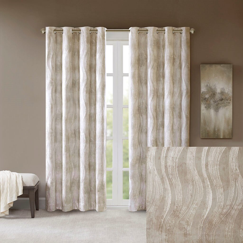 Jacquard Grommet Top Total Blackout Curtain Panel