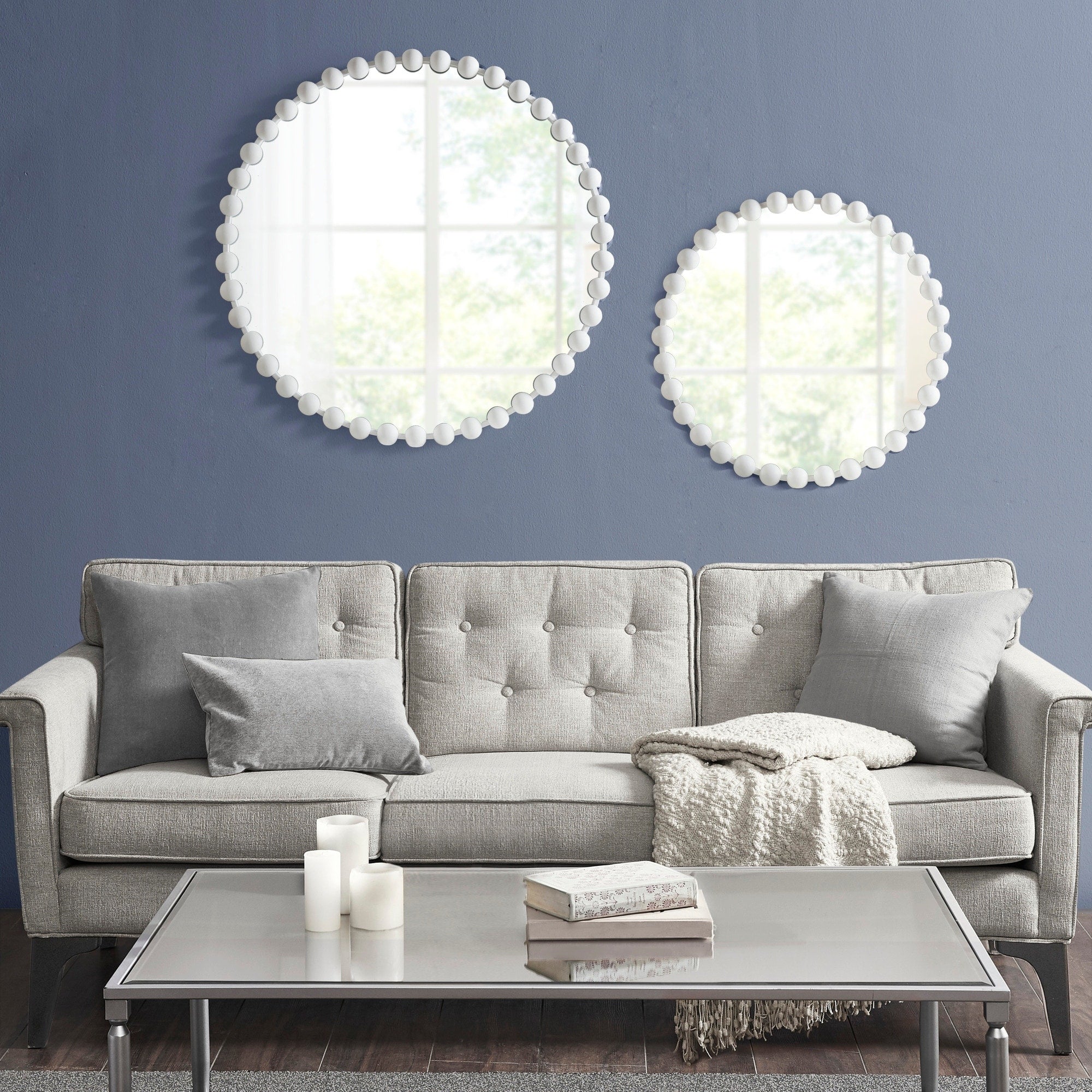 Madison Park Signature Marlowe Beaded Round Wall Mirror