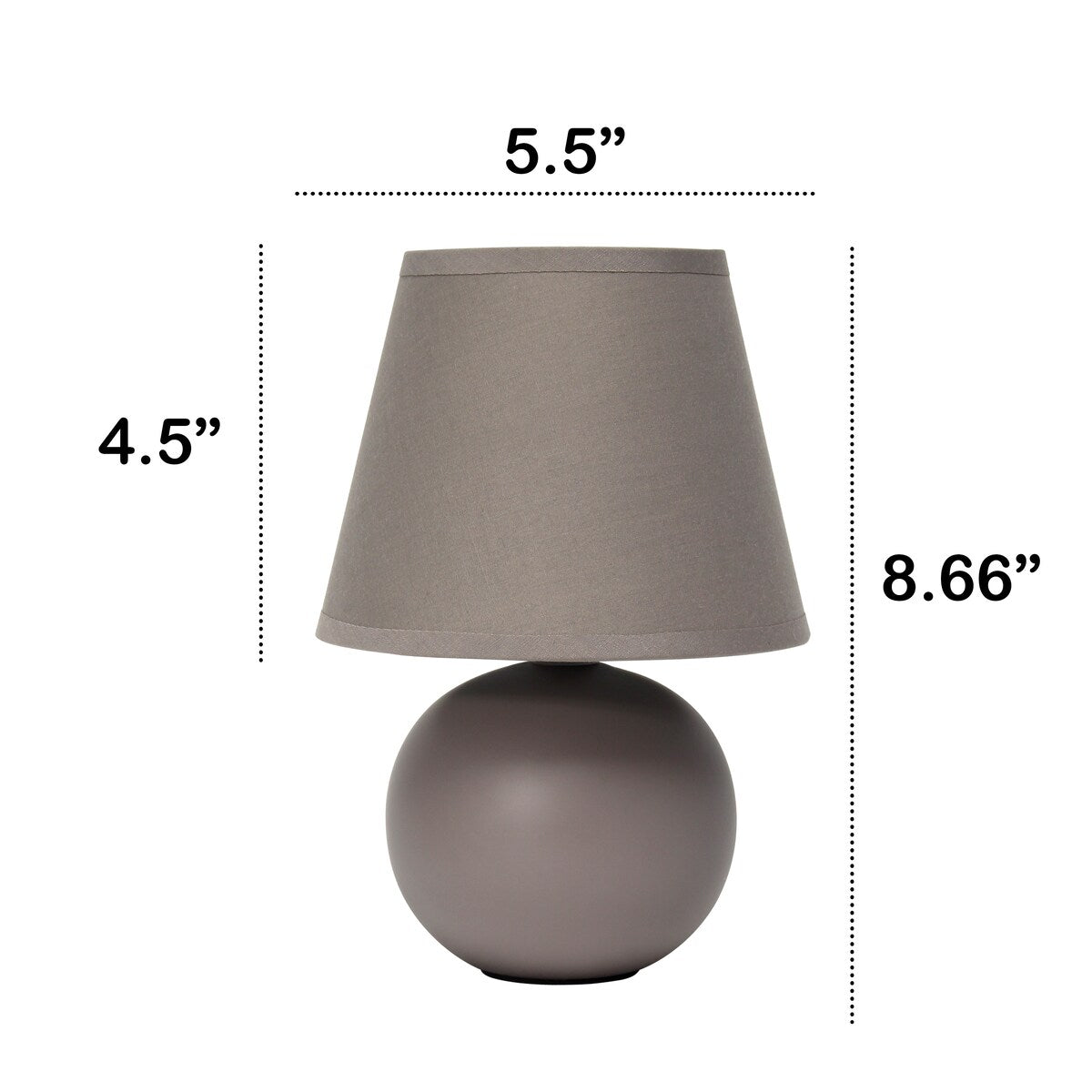 8.66 Petite Orb Base Lamp w Matching Fabric Shade