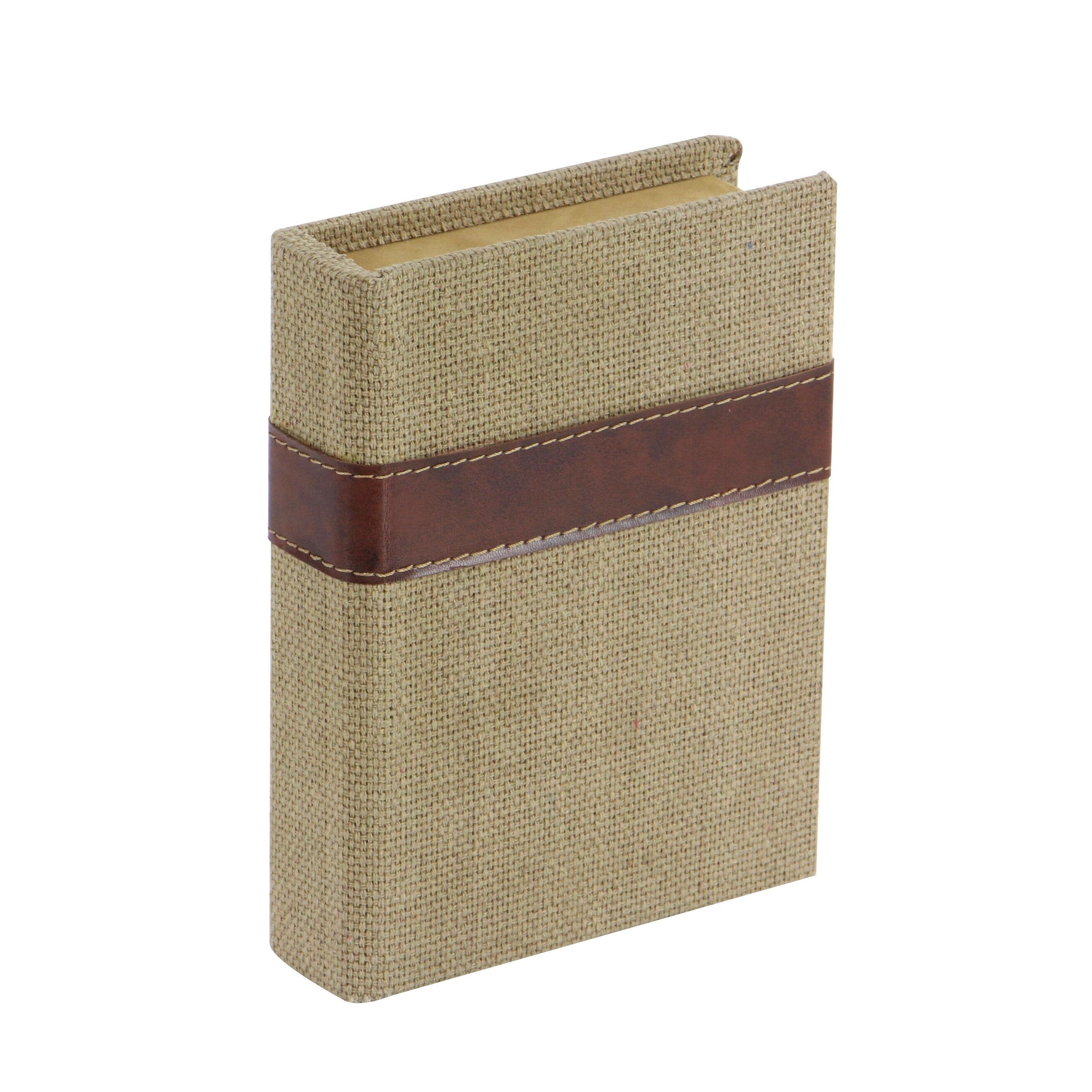 Linen Leather or Wooden Fabric Storage Book Decorative Box - Set of 3 or 4 Multi Colored - Roche River Decor