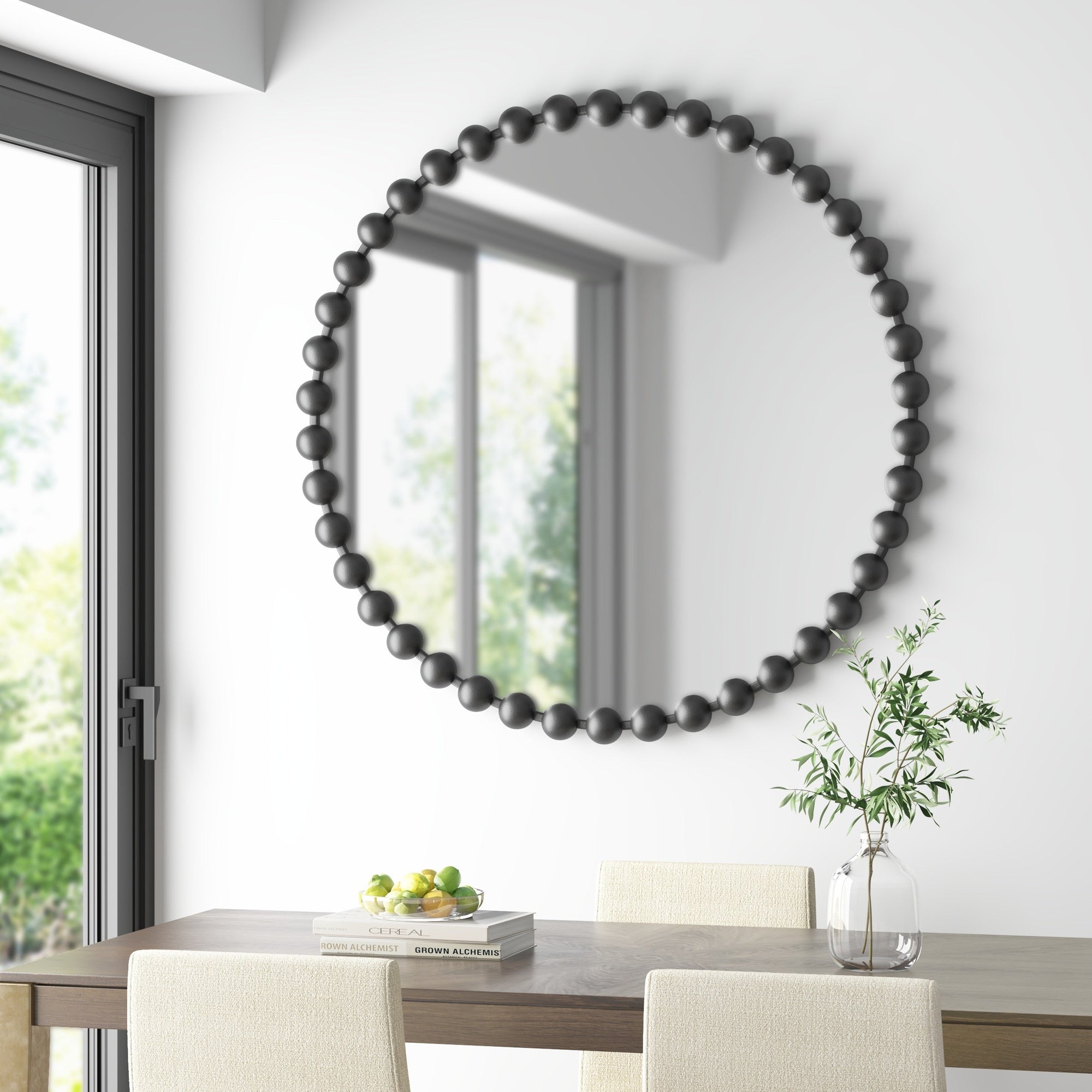 Madison Park Signature Marlowe Beaded Round Wall Mirror