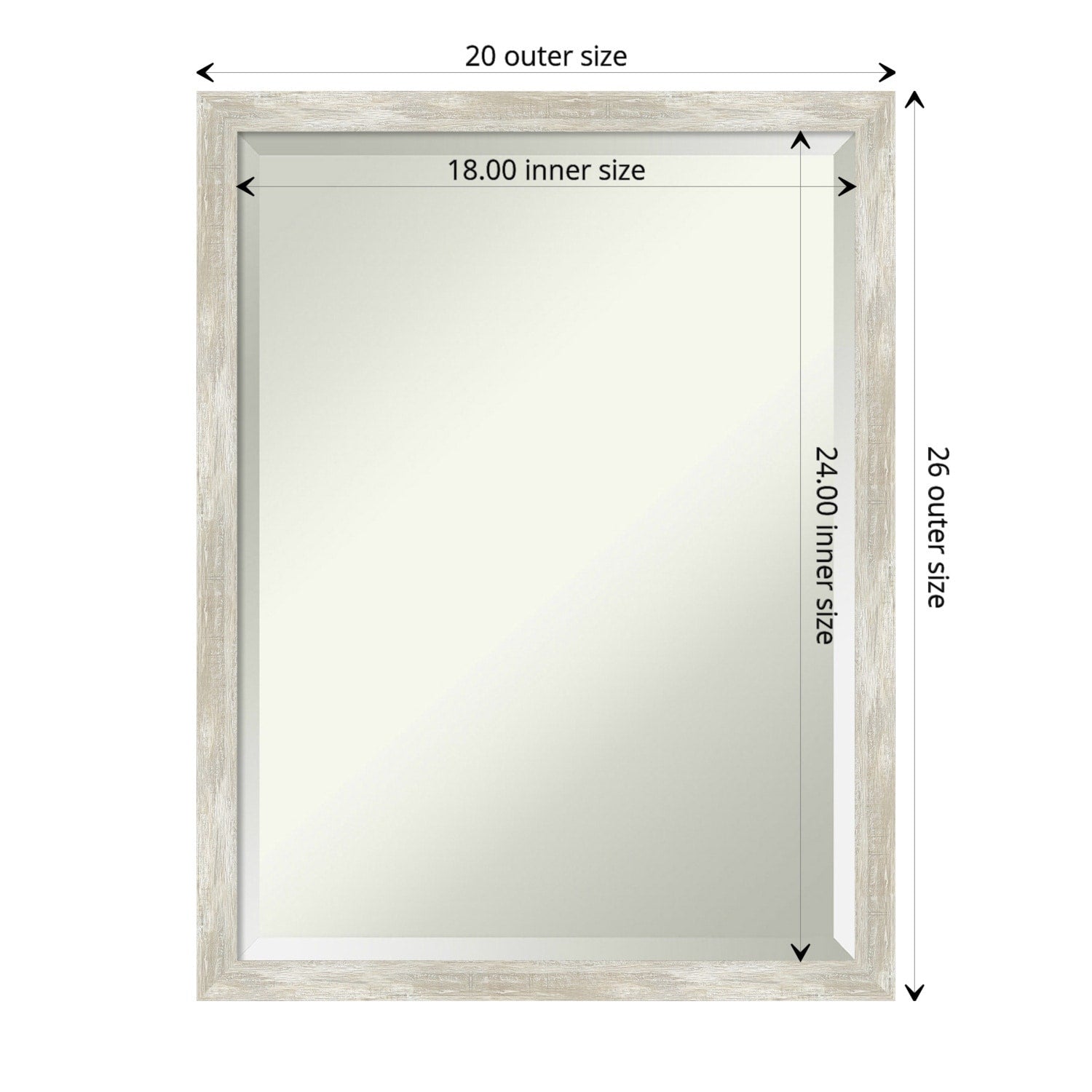 Beveled Bathroom Wall Mirror - Crackled Metallic Frame