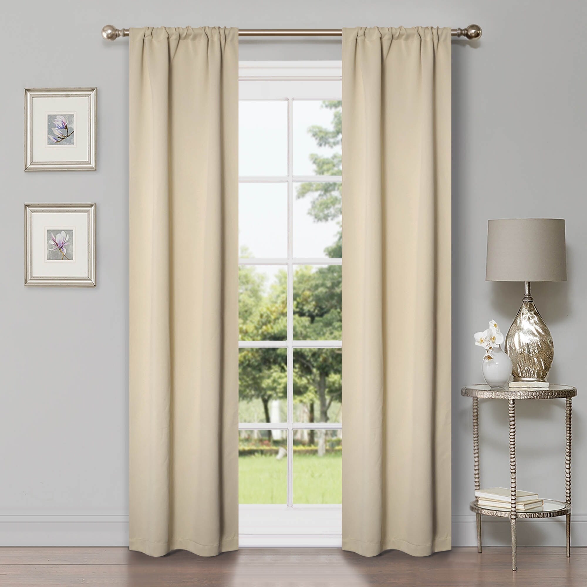 Superior Modern Solid Room Darkening Blackout Curtains, Rod Pocket