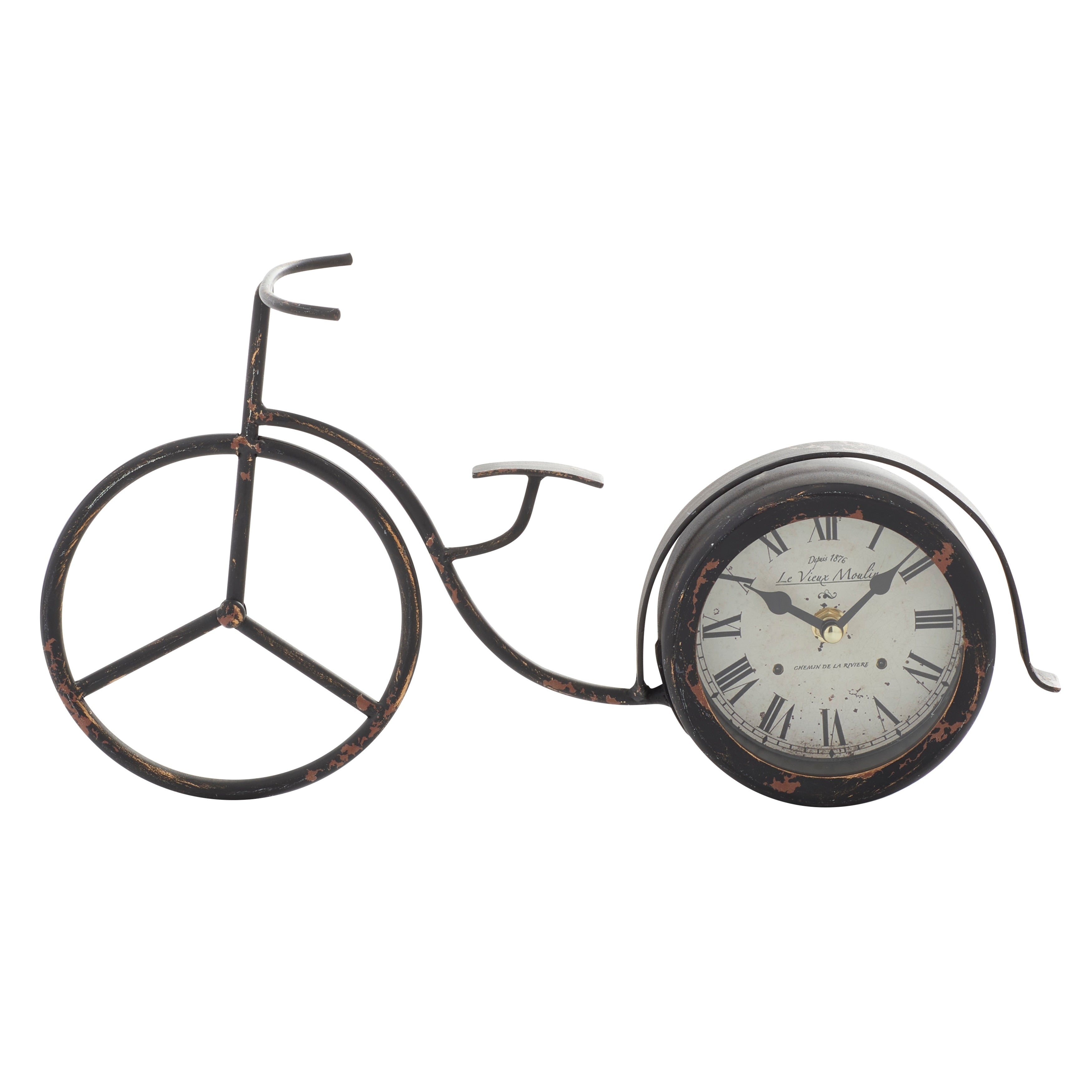 Black Iron Farmhouse Clock 8 x 15 x 4 - 15 x 4 x 8