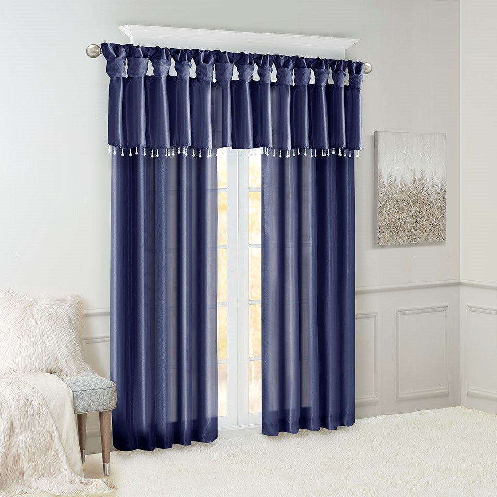 Twist Tab Lined Window Curtain Panel