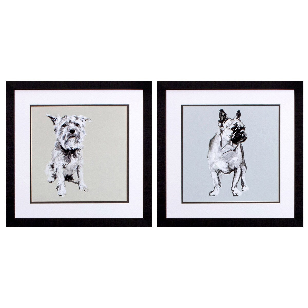 Modern Dog A S/2 Framed Art Under glass