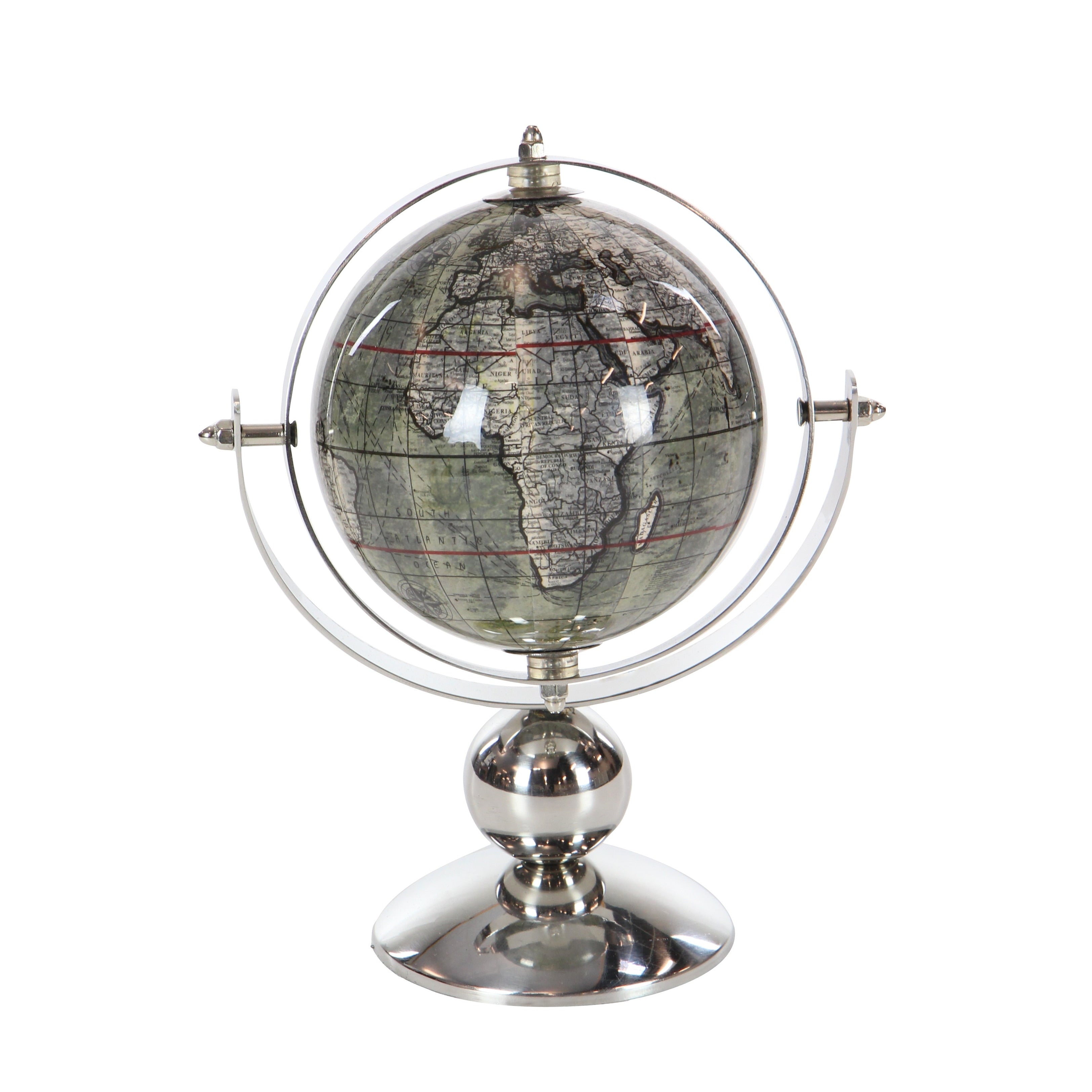 Silver Stainless Steel Metal Globe