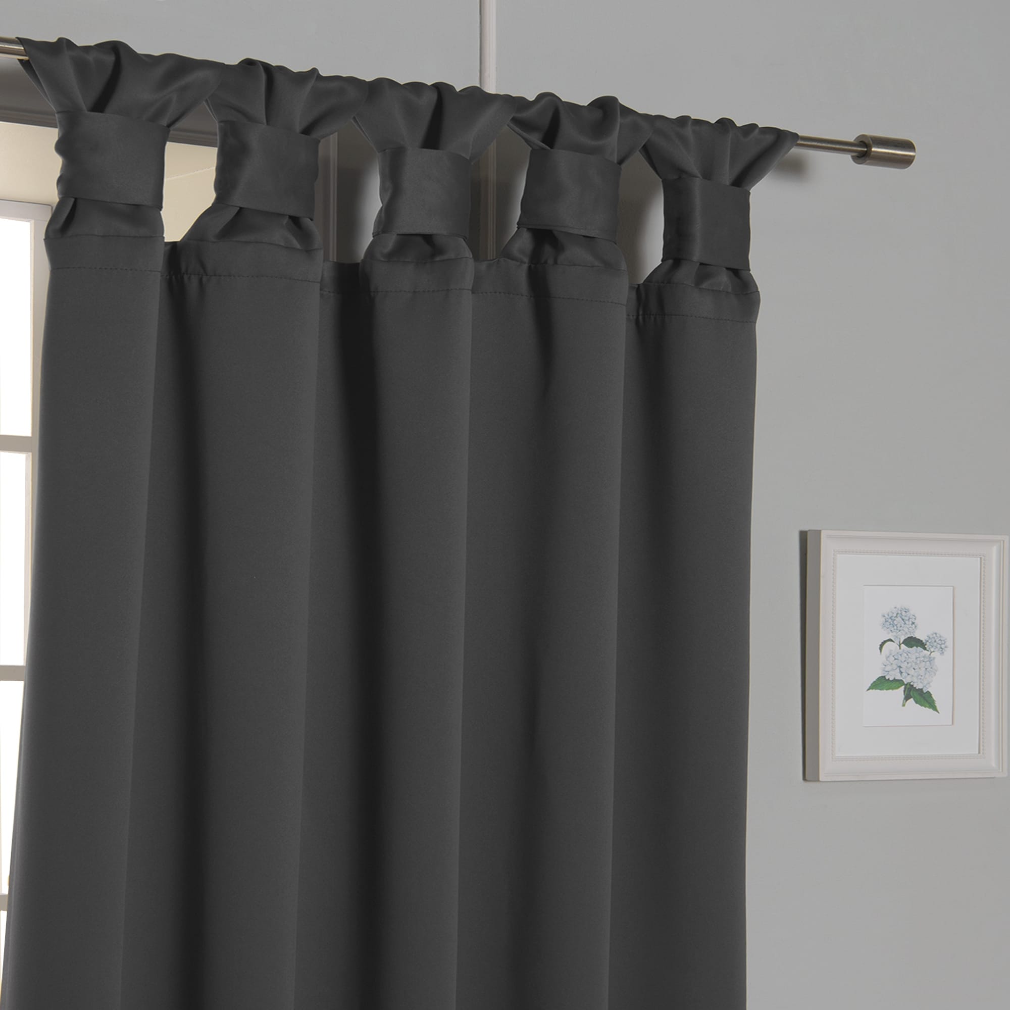 Aurora Home Thermal Insulated Blackout Knotted Tab Curtains