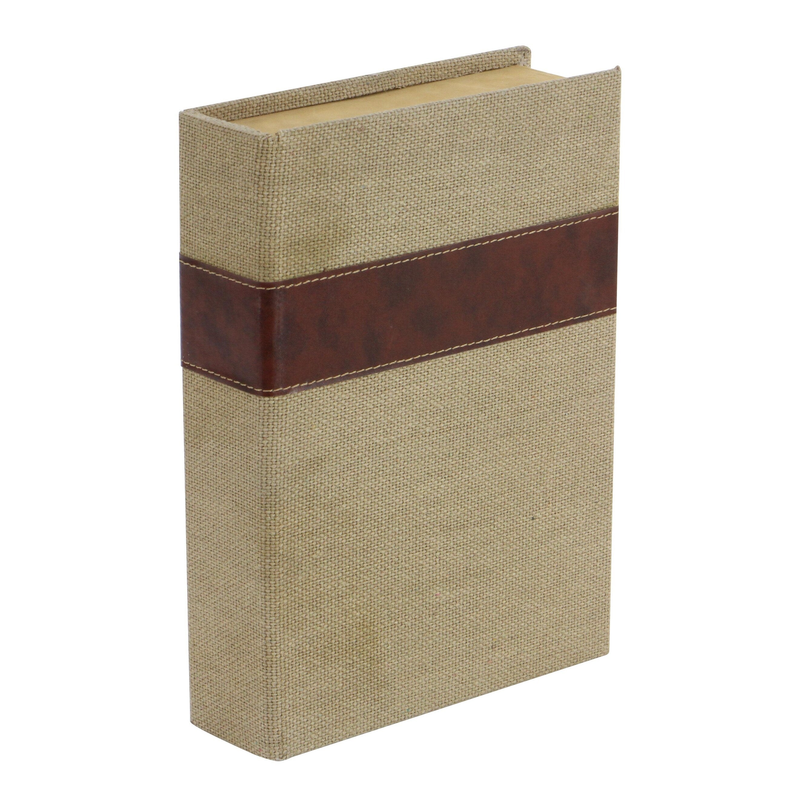Linen Leather or Wooden Fabric Storage Book Decorative Box - Set of 3 or 4 Multi Colored - Roche River Decor