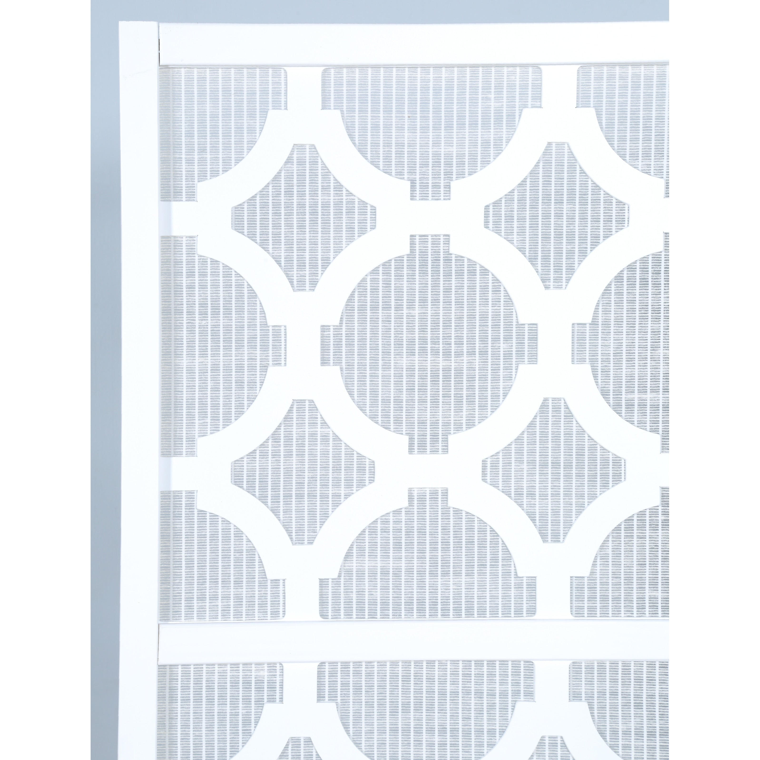 Roundhill Furniture Quatrefoil Infused Diamond Design 4-panel Room Divider