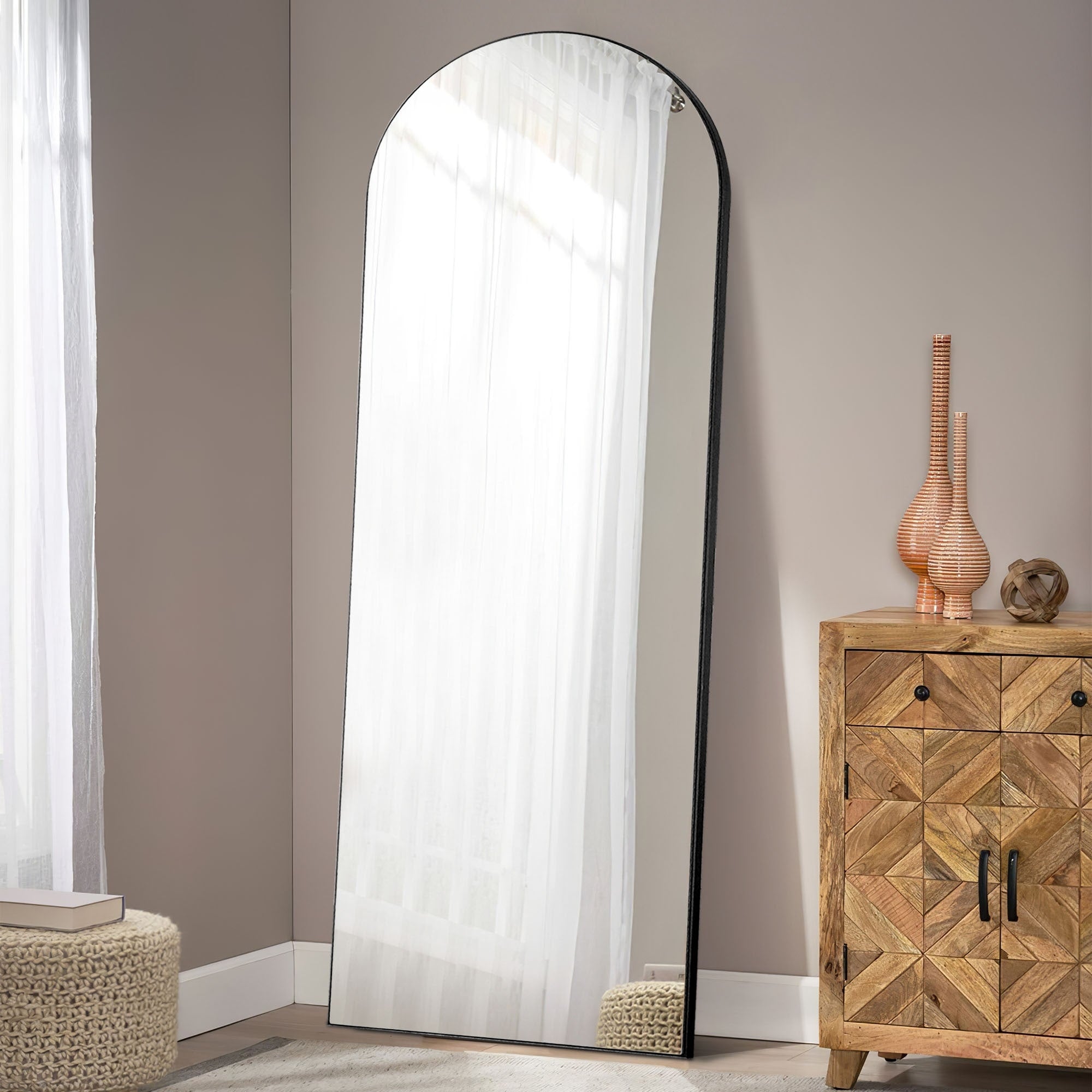 Lumioca Arched Full Length Standing Floor/ Wall Mirror