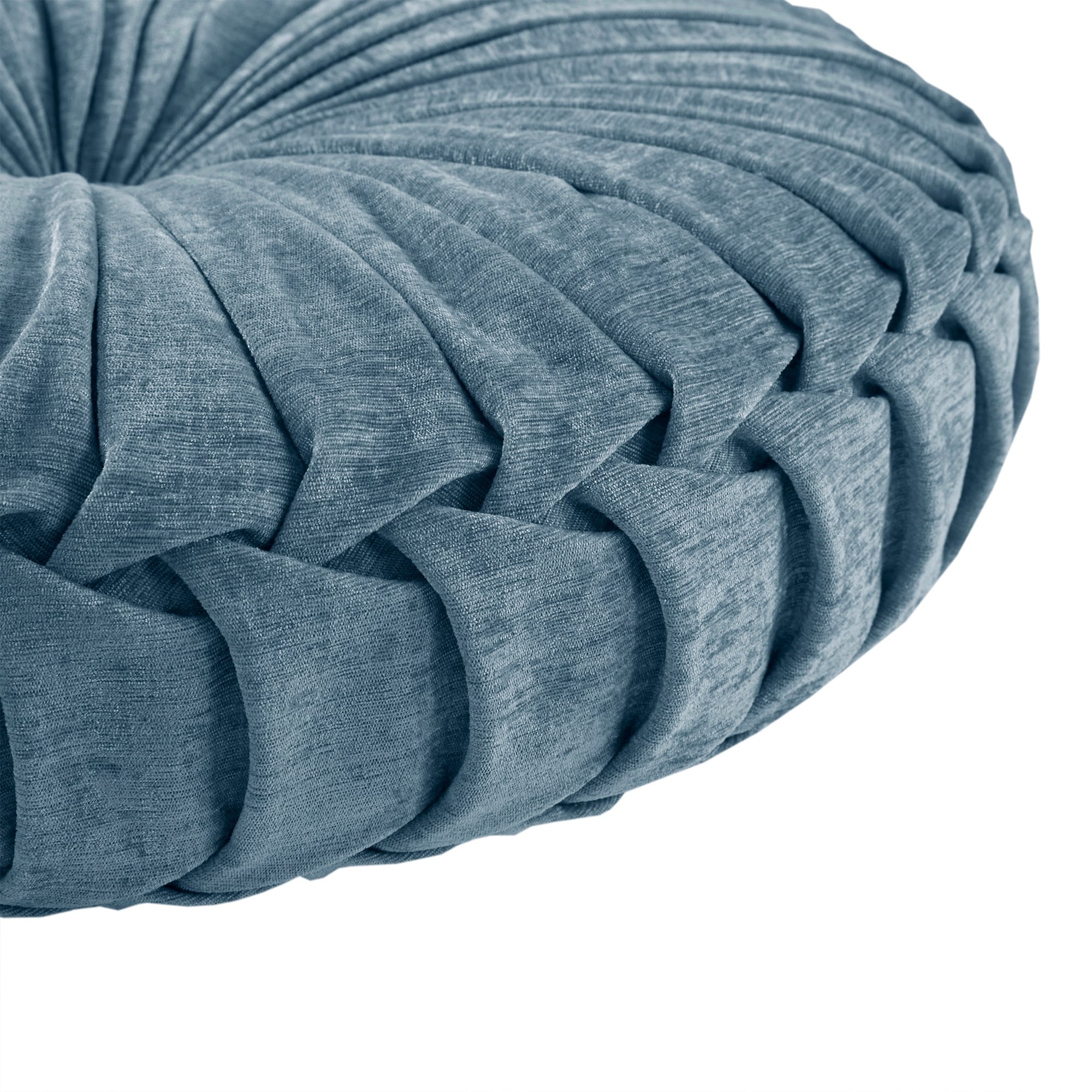 Lara Poly Chenille Round Floor Pillow Cushion by Intelligent Design