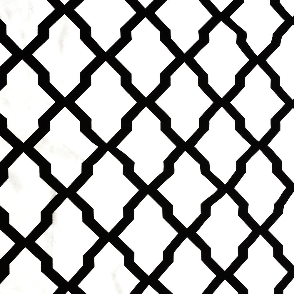 Lambrequin Trellis Bold Flocked Curtain Panel