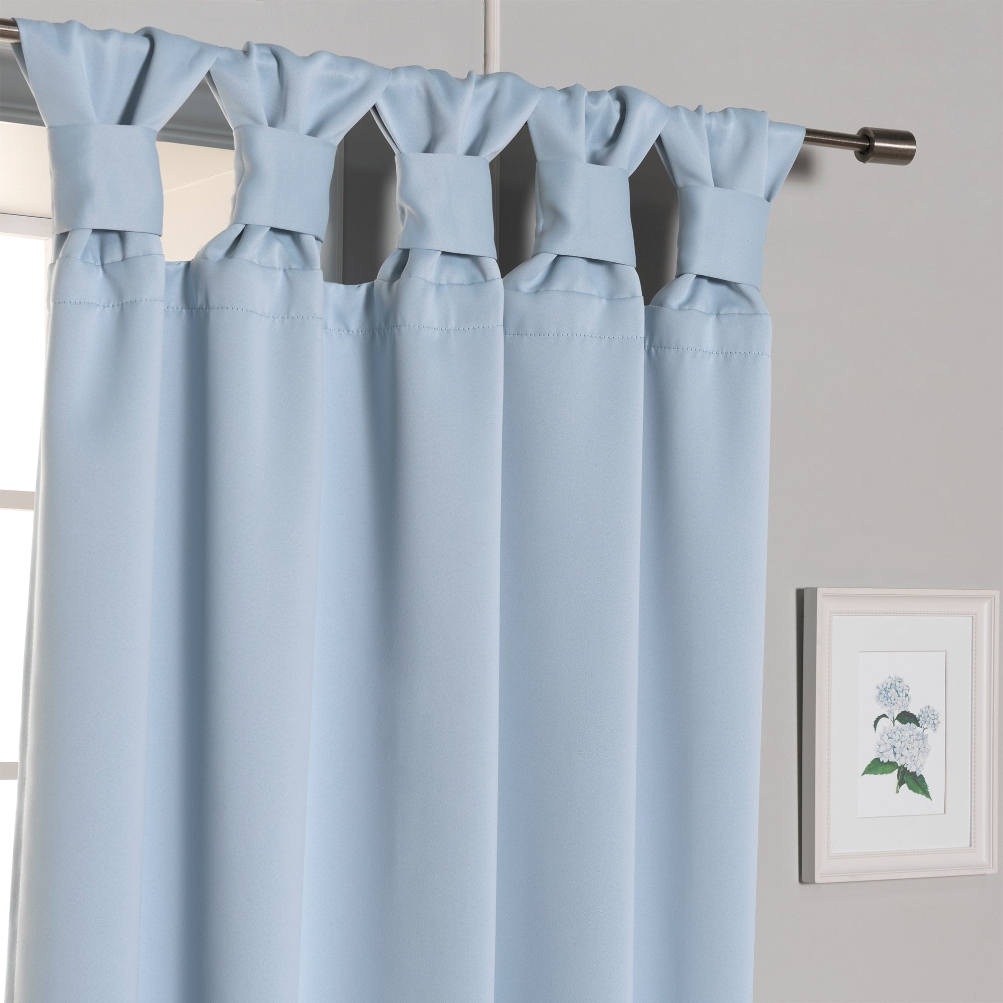 Aurora Home Thermal Insulated Blackout Knotted Tab Curtains