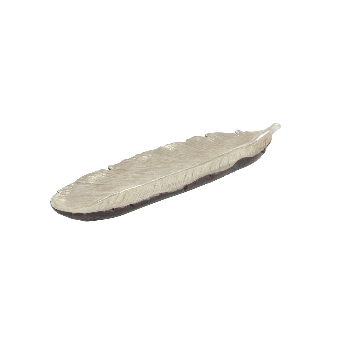 Polystone Bird Feather Decorative Decorative Bowl - Gold or Silver - Roche River Decor