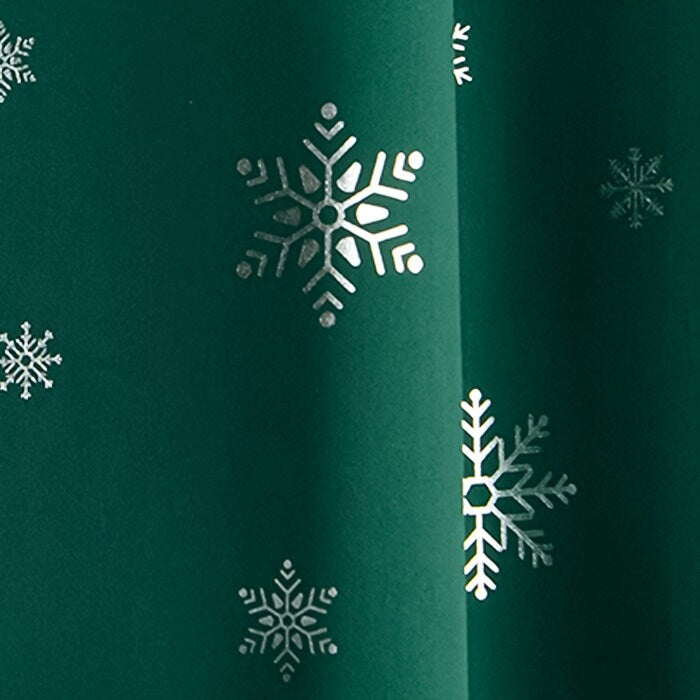 Aurora Home Silver Foil Snowflake Thermal Insulated Blackout Curtains