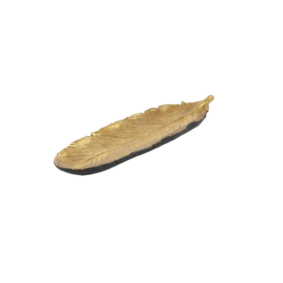 Polystone Bird Feather Decorative Decorative Bowl - Gold or Silver - Roche River Decor