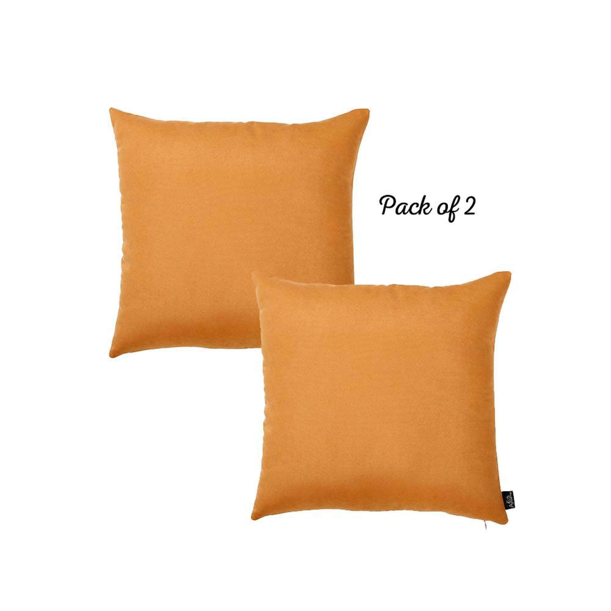 Honey Set of 2 Decorative Throw Pillow Cover Solid Color