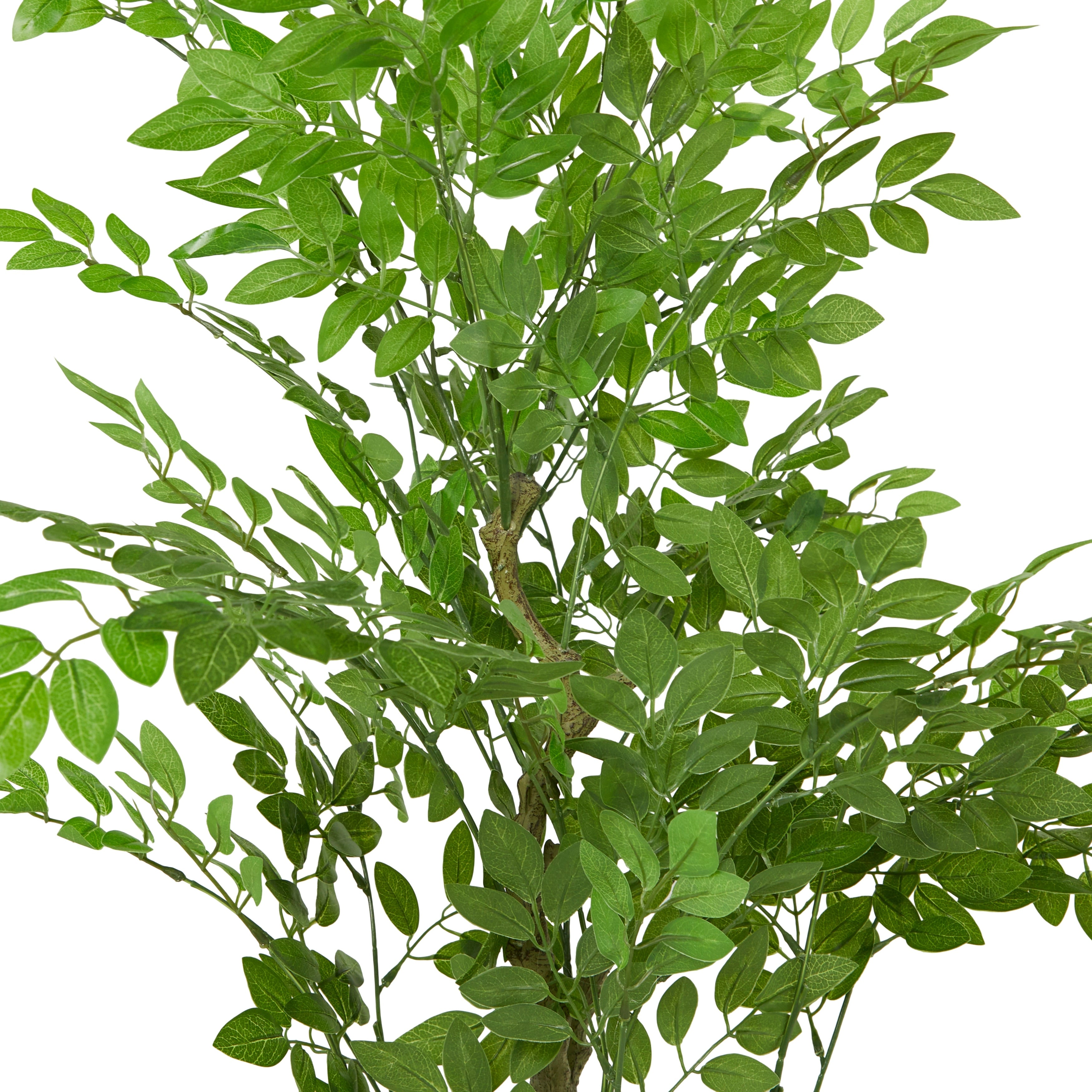 Green Faux Foliage Indoor Outdoor Weeping Fig Artificial Tree with Realistic Leaves and Black Melamine Pot - 39 x 39 x 61