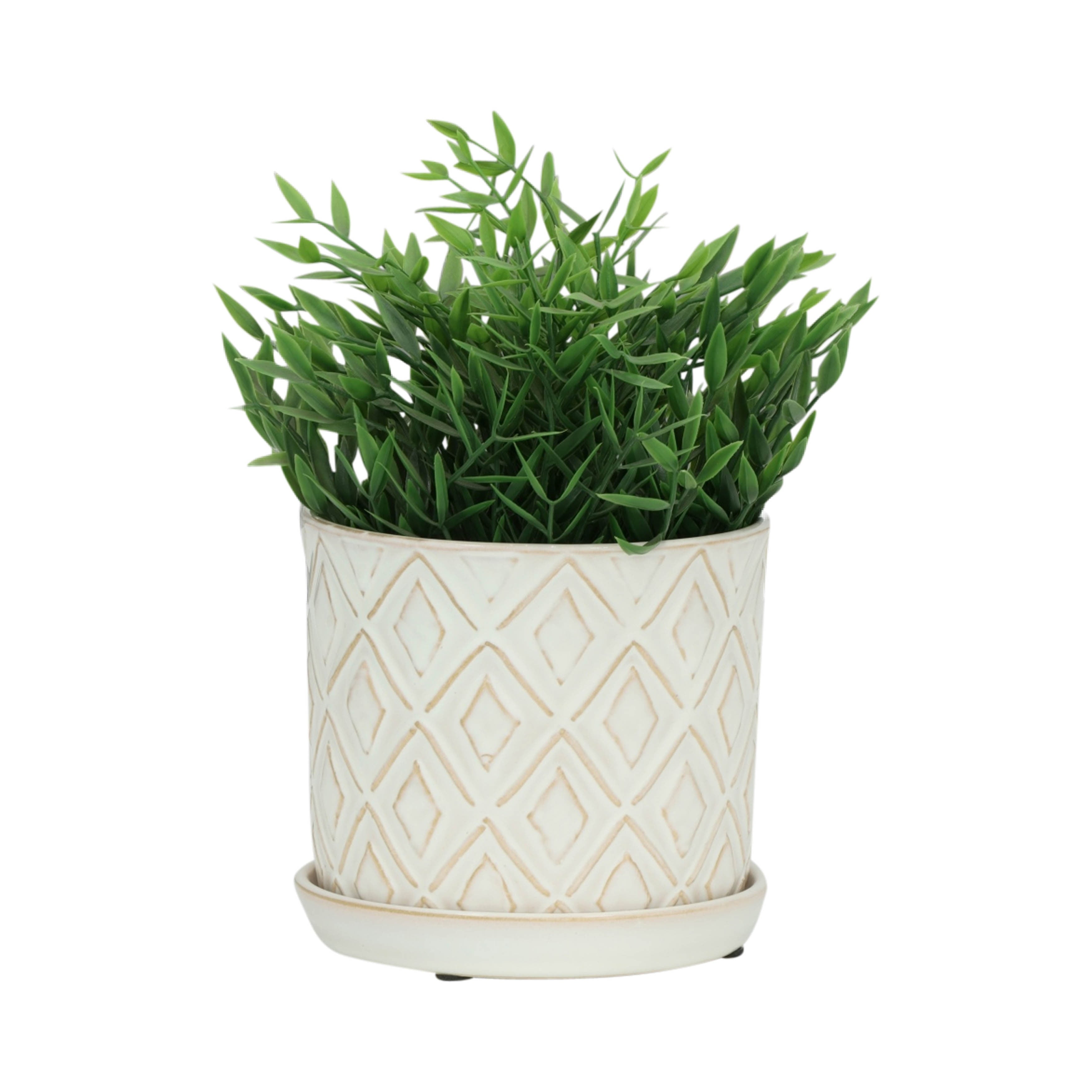 Sagebrook Home Modern Indoor or Outdoor Ceramic Planter Set of 2