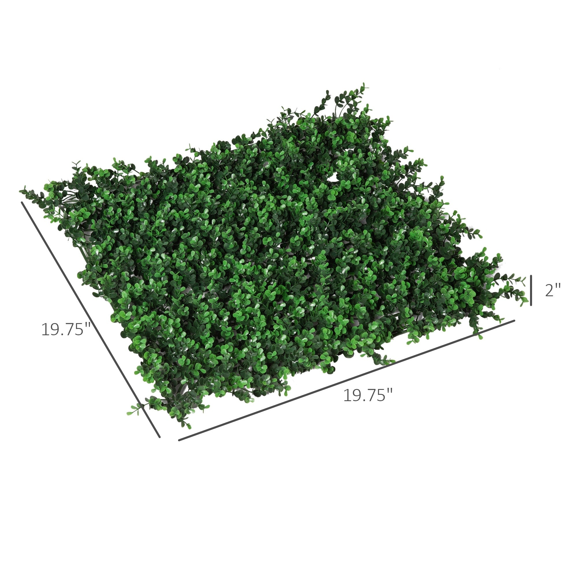 Outsunny 12PCS 20 x 20 Artificial Boxwood Panels Milan Leaf Grass Privacy Fence Screen Topiary Hedge Plant Greenery Wall