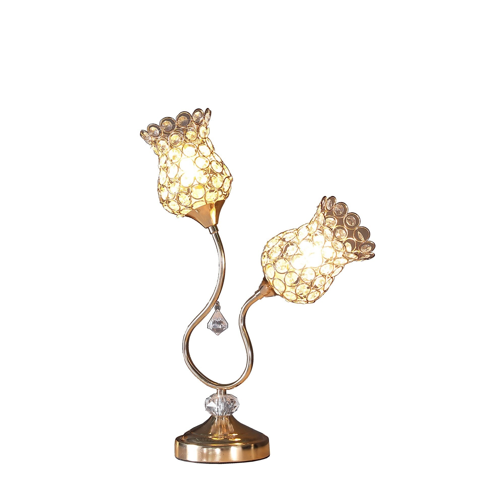 19 Luxurious Rose Gold Floral Table Lamp - Small