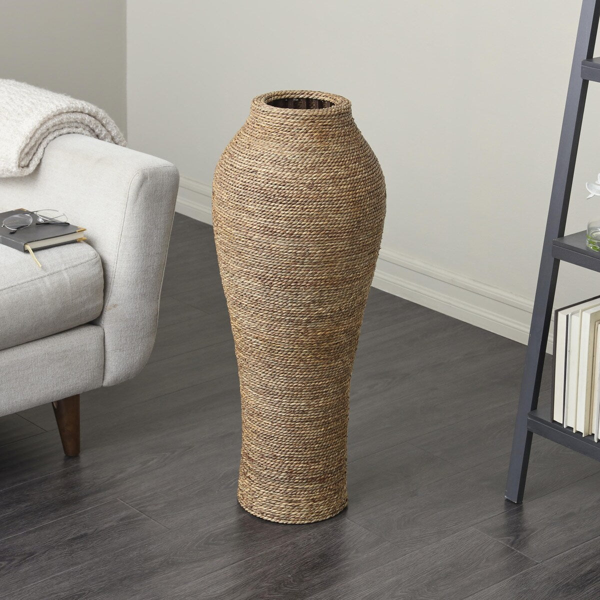 Seagrass Handmade Tall Wrapped Decorative Vase - Brown - Roche River Decor