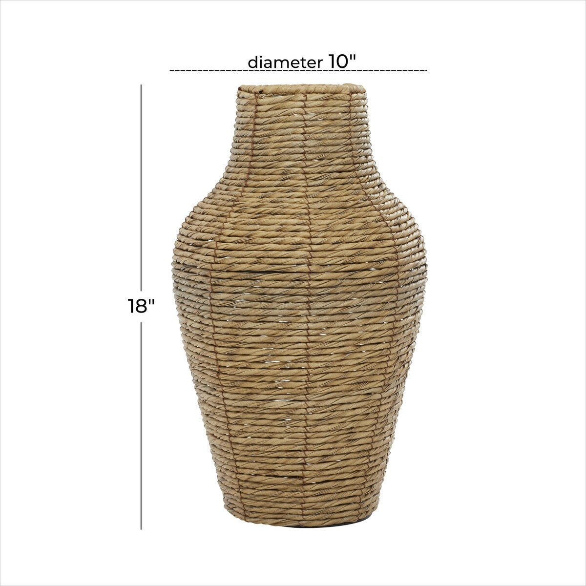 Faux Seagrass Handmade Tall Woven Floor Decorative Vase - Brown - Roche River Decor