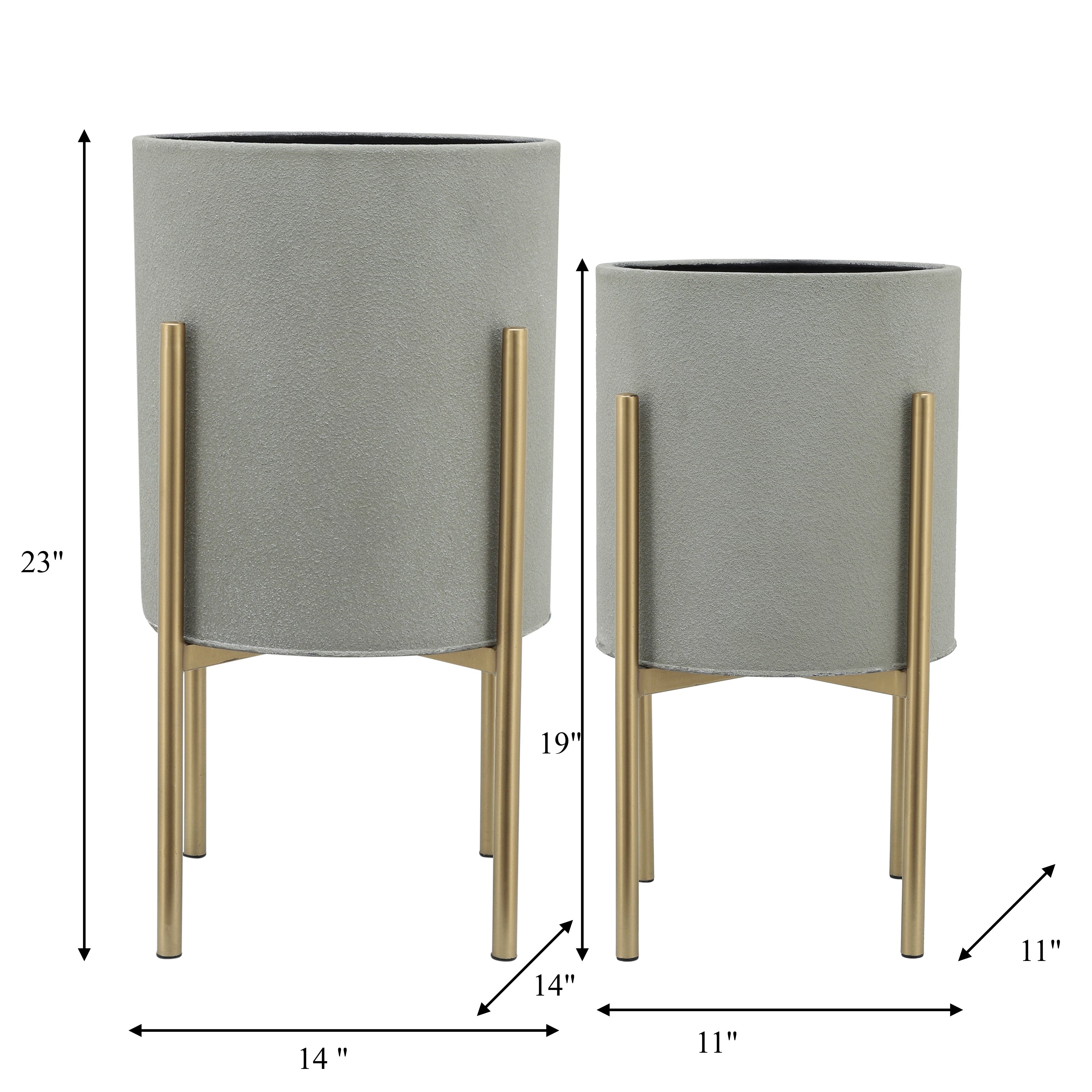 Sagebrook Home Chic Modern Planter Set of 2 - A Statement Piece for Indoor or Outdoor Greenery, Ideal for Contemporary Spaces