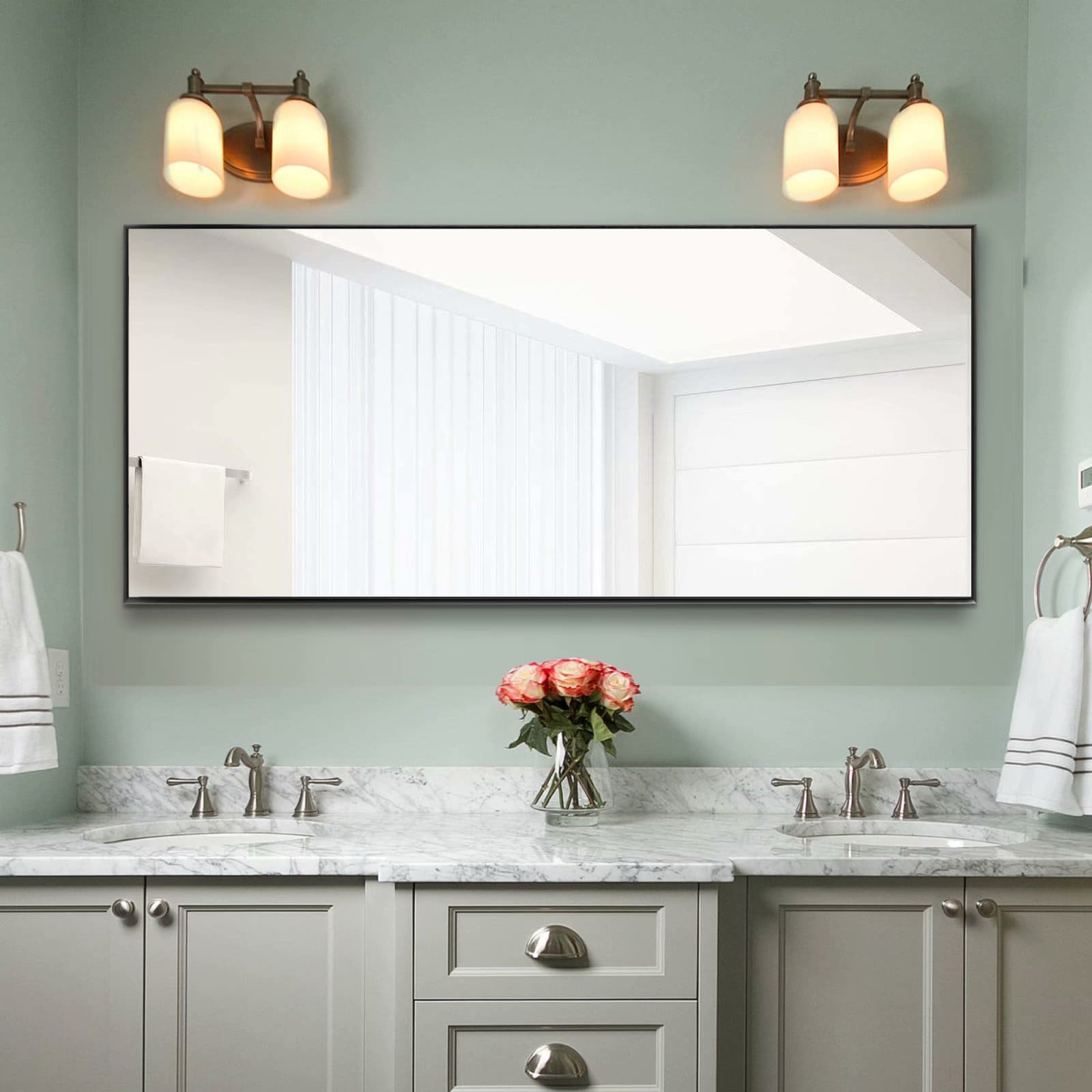 Aluminum Alloy Full-length Hanging, Leaning, or Standing Mirror