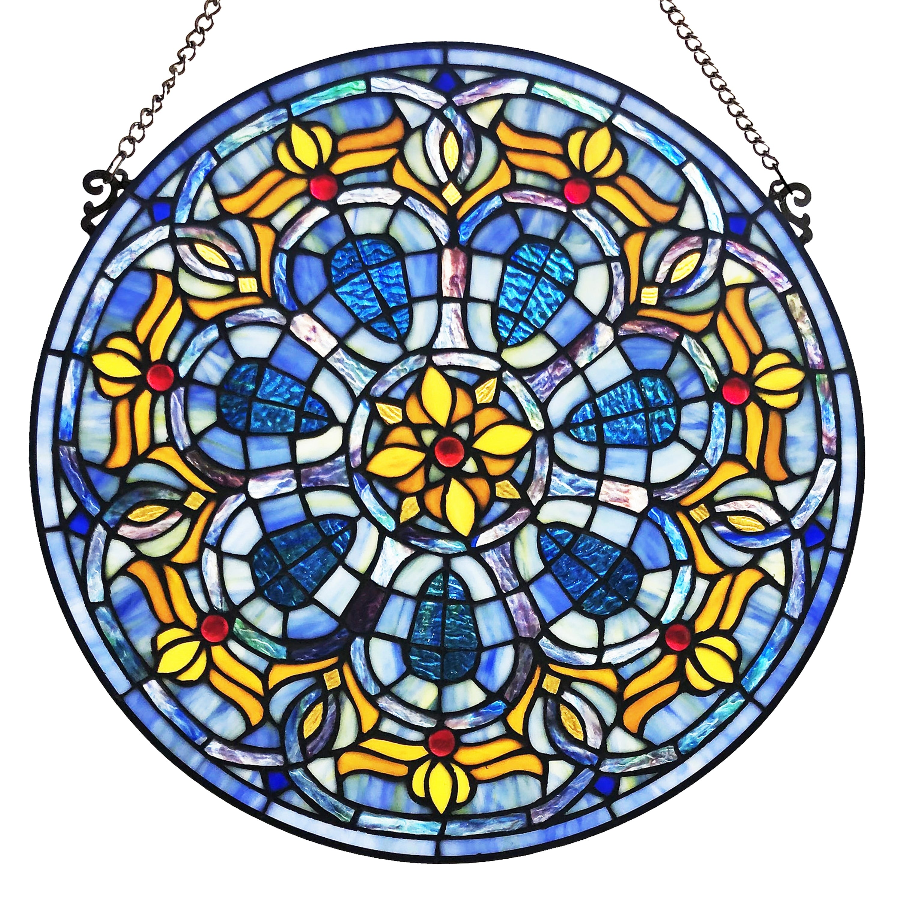 River of Goods 19.5H Chartres Cathedral Stained Glass Window Panel - 19.5 x 0.15 x 19.5