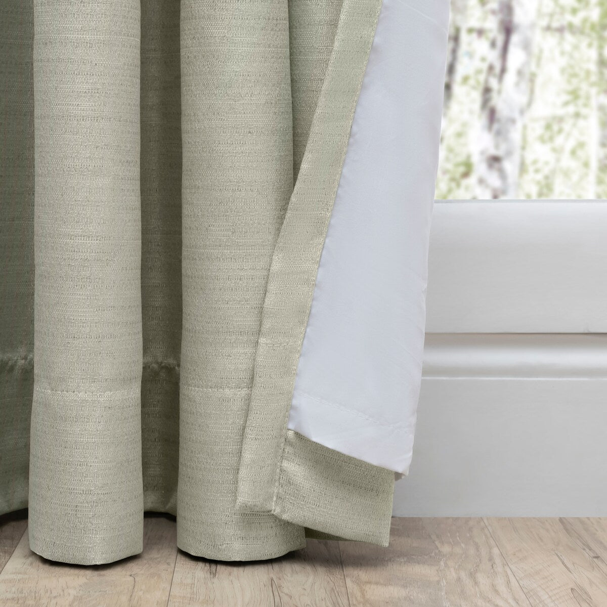 GrassclothPremium Sheen Pinch Pleat W Back Tab Curtain Pair