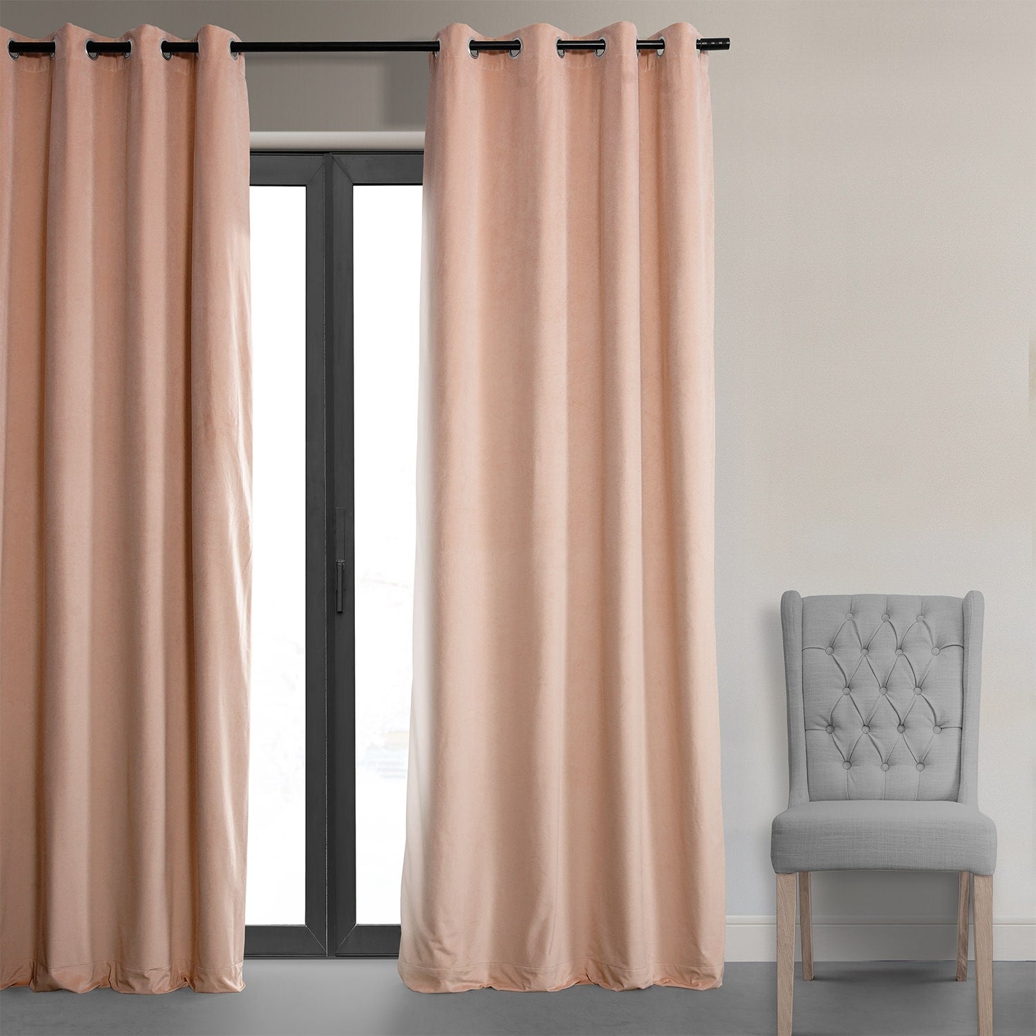 Exclusive Fabrics Signature Grommet Velvet Blackout Curtain (1 Panel)