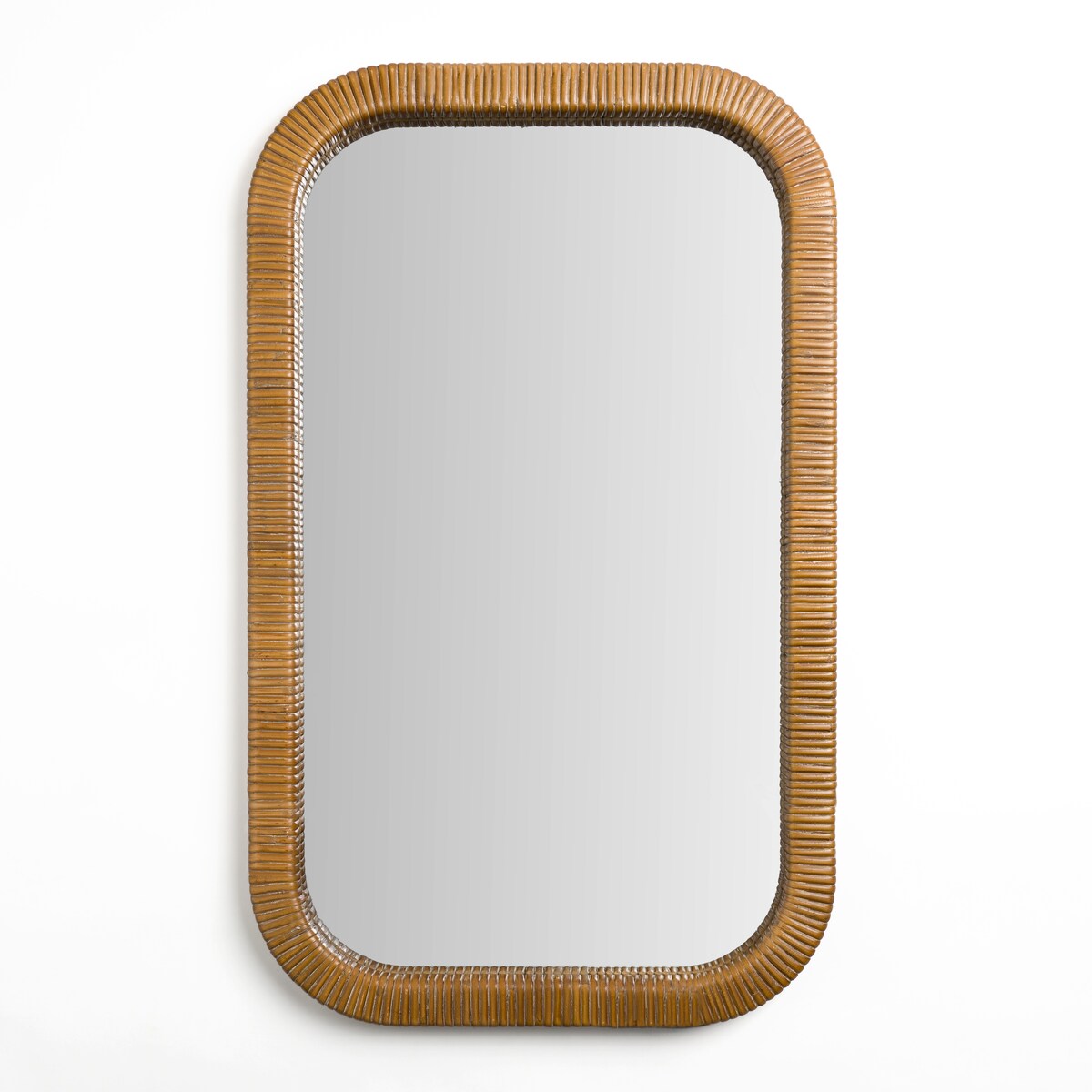 Rattan Wrapped Rectangular Wall Mirror