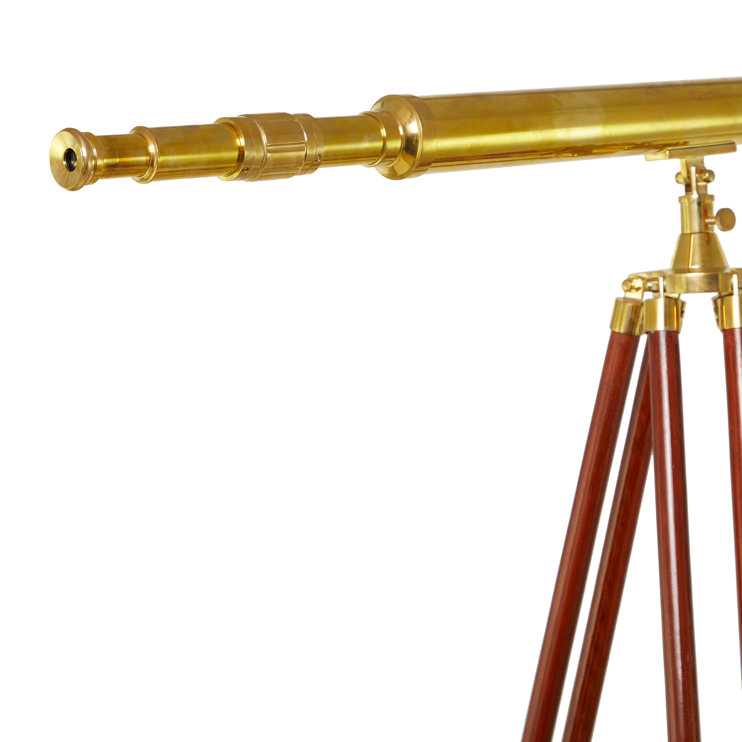 Polished Vintage Metal Telescope - Silver, Gold, Brass