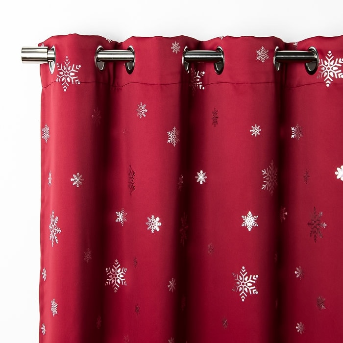 Aurora Home Silver Foil Snowflake Thermal Insulated Blackout Curtains