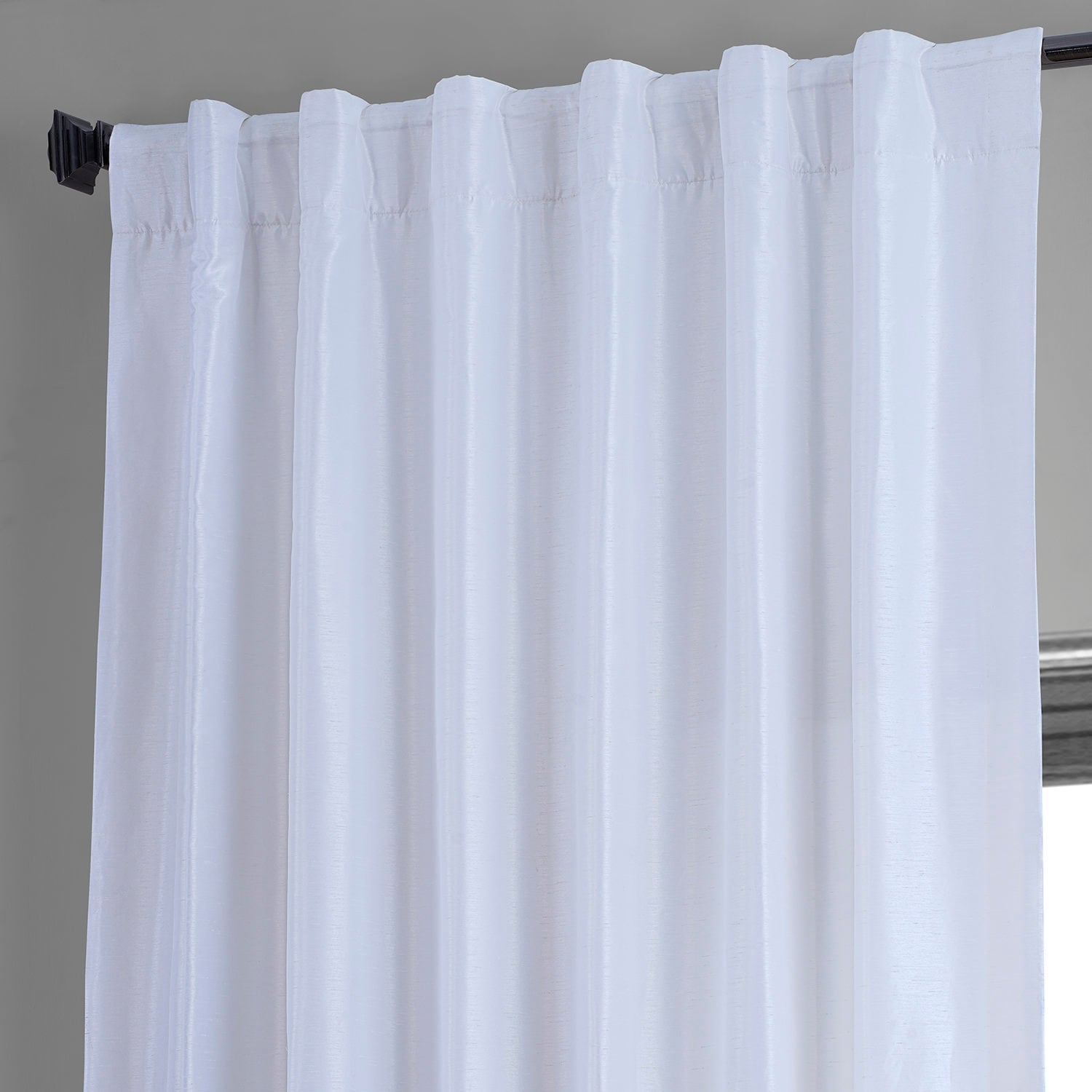 Exclusive Fabrics Ice Vintage Textured Faux Dupioni Room Darkening Silk Curtains (1 Panel)