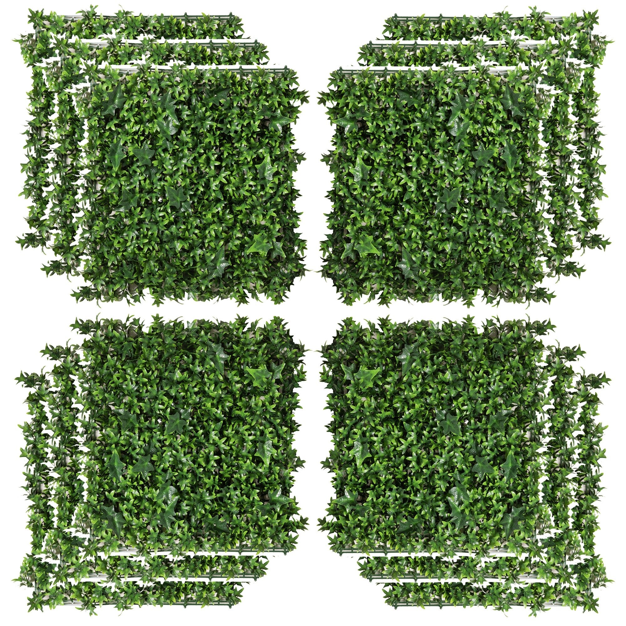 Outsunny 12PCS 20 x 20 Artificial Boxwood Panels Milan Leaf Grass Privacy Fence Screen Topiary Hedge Plant Greenery Wall