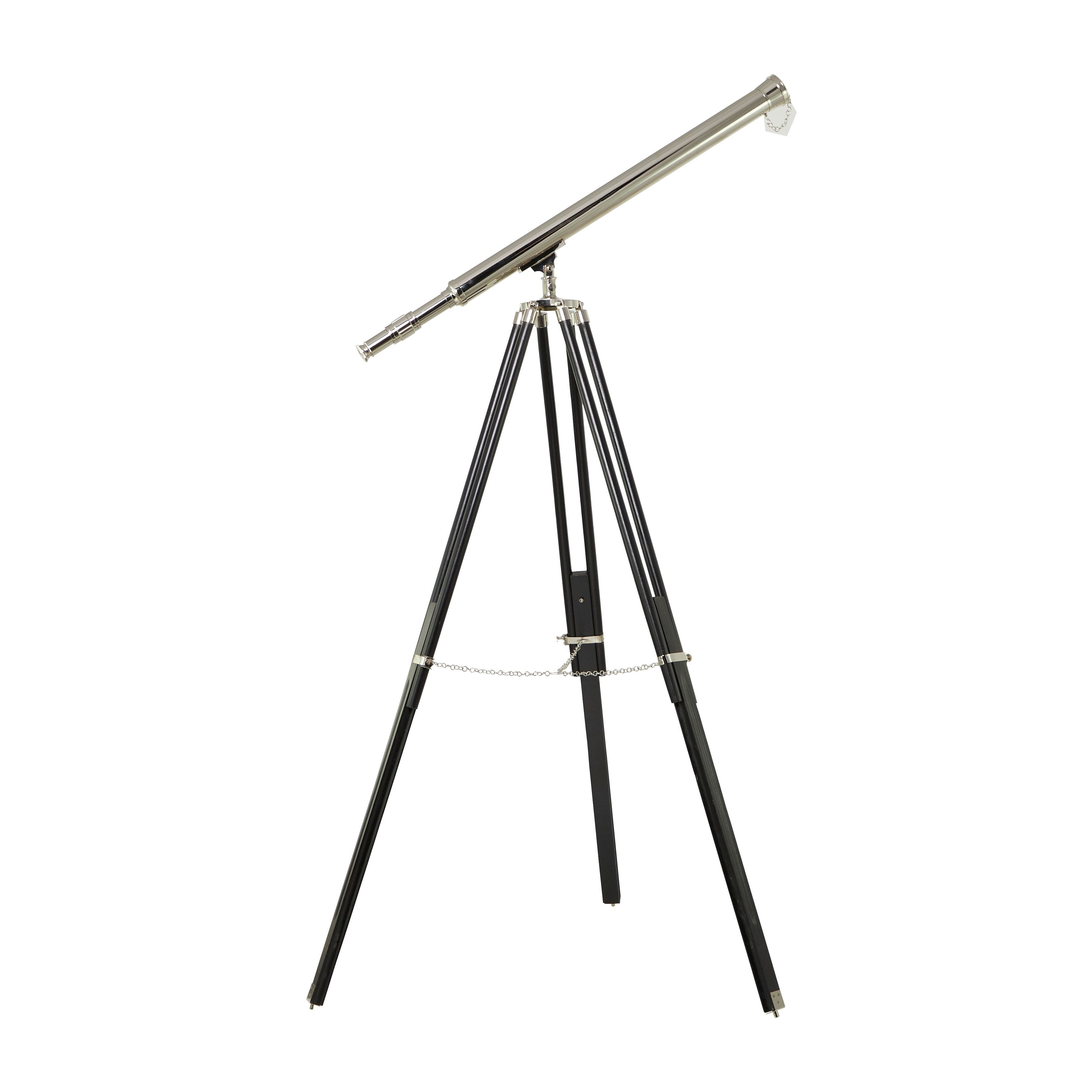 Polished Vintage Metal Telescope - Silver, Gold, Brass