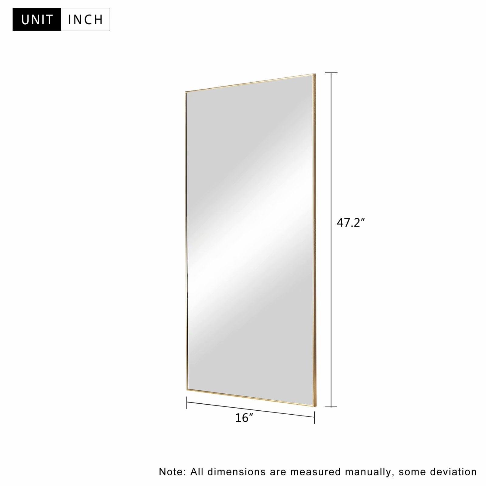 Aluminum Alloy Full-length Hanging, Leaning, or Standing Mirror