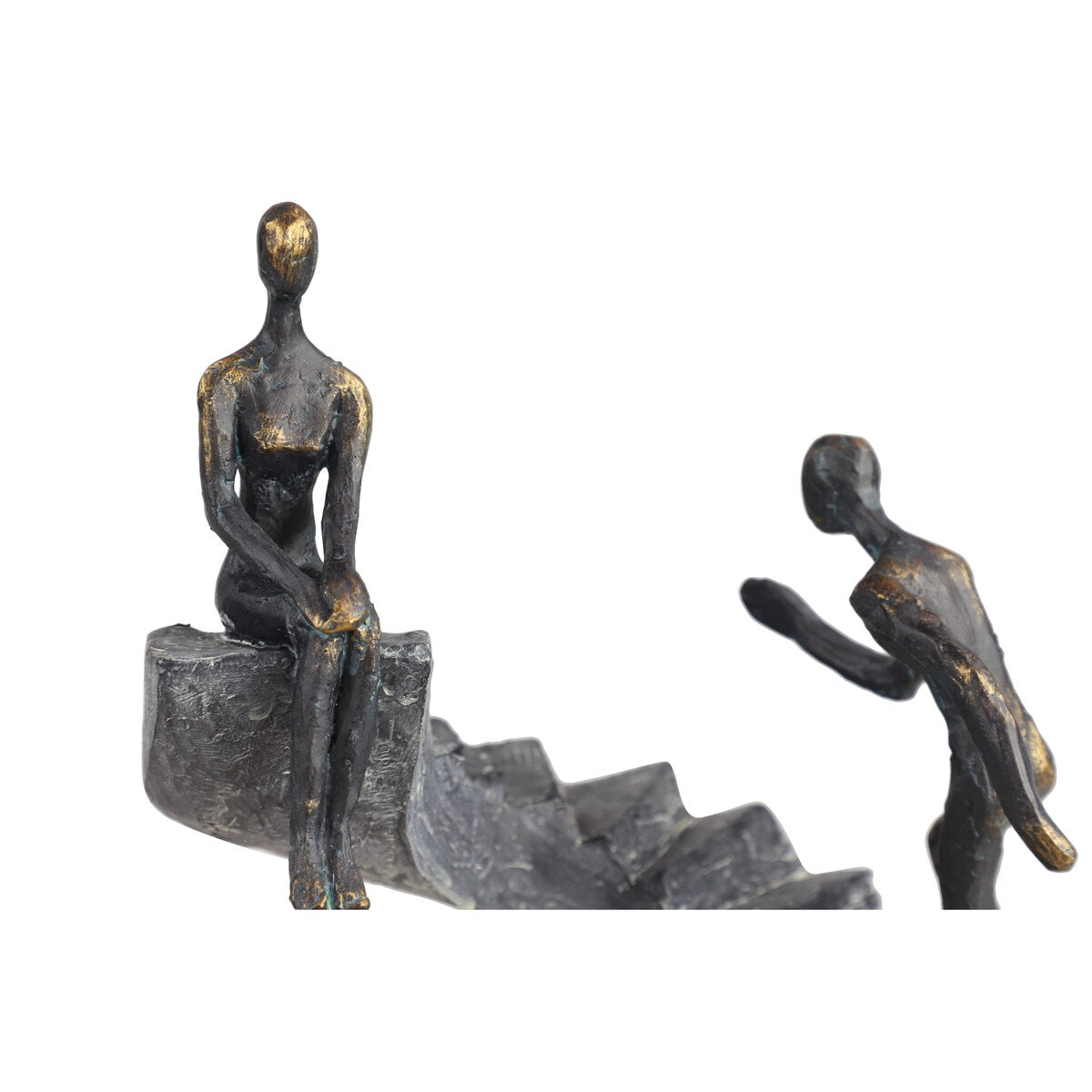 Polystone People Decorative Sculpture with Stairs - Black - Roche River Decor