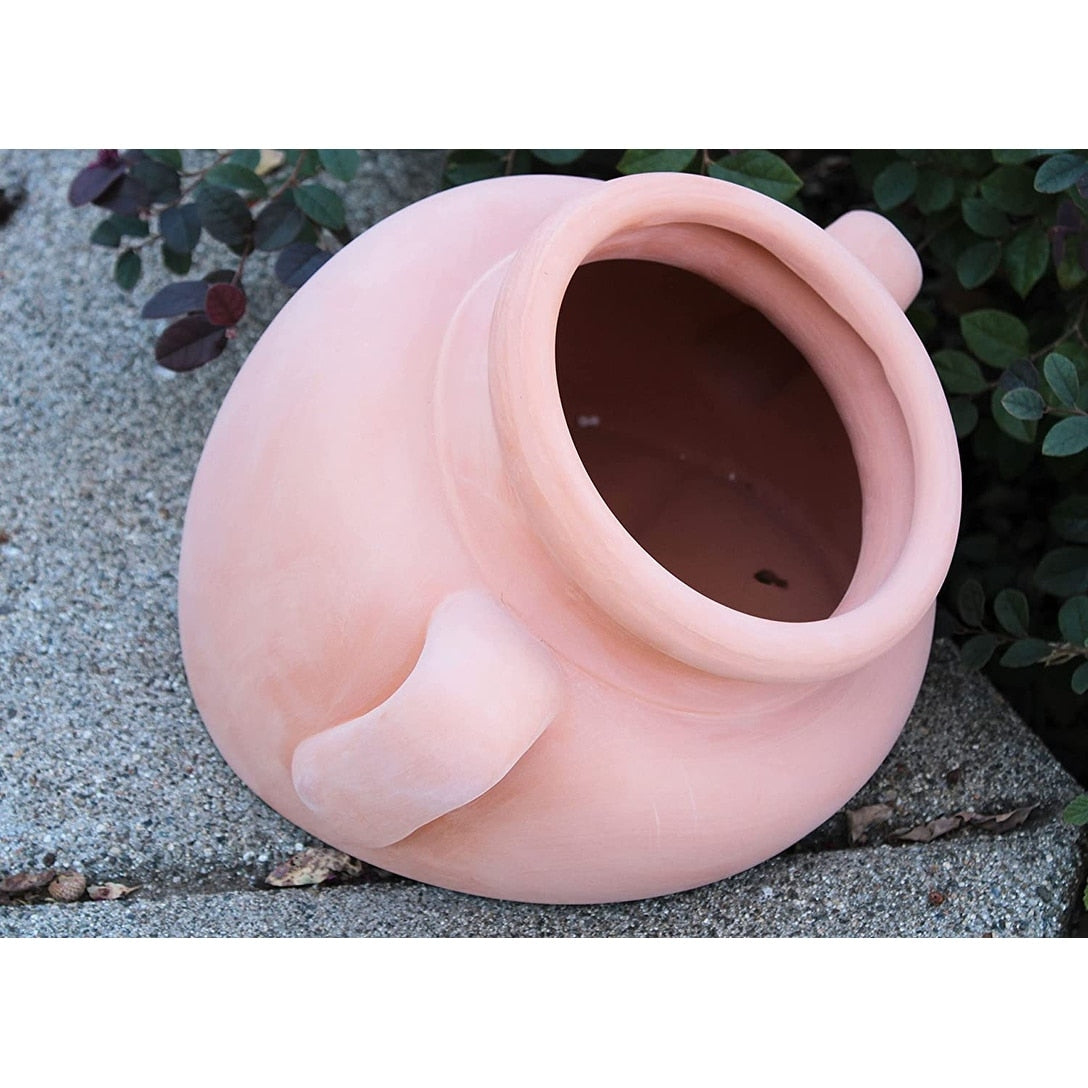 Natural Terracotta Fallen Pot or Hanging Pot with Loops Handles