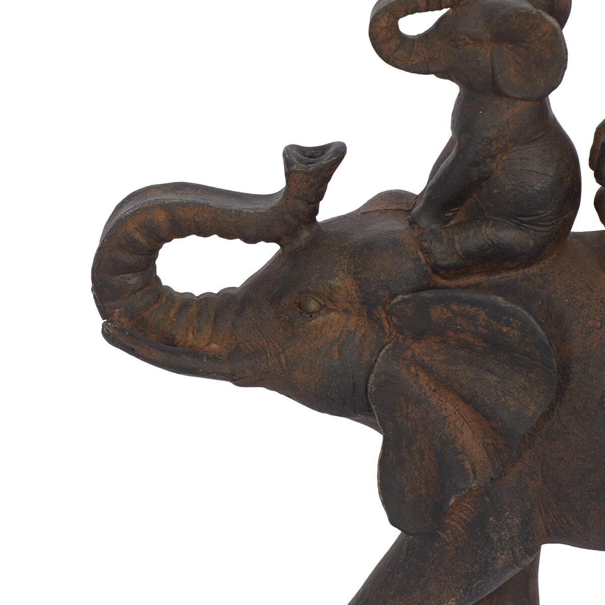 Polystone Elephant Decorative Sculpture - Brown - Roche River Decor