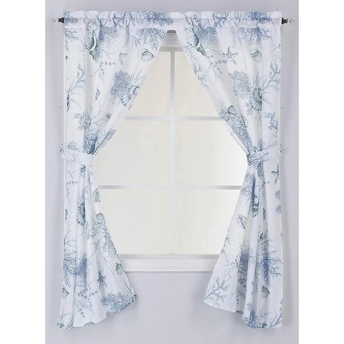 Printed Canvas Bathroom Window Curtains 54x58