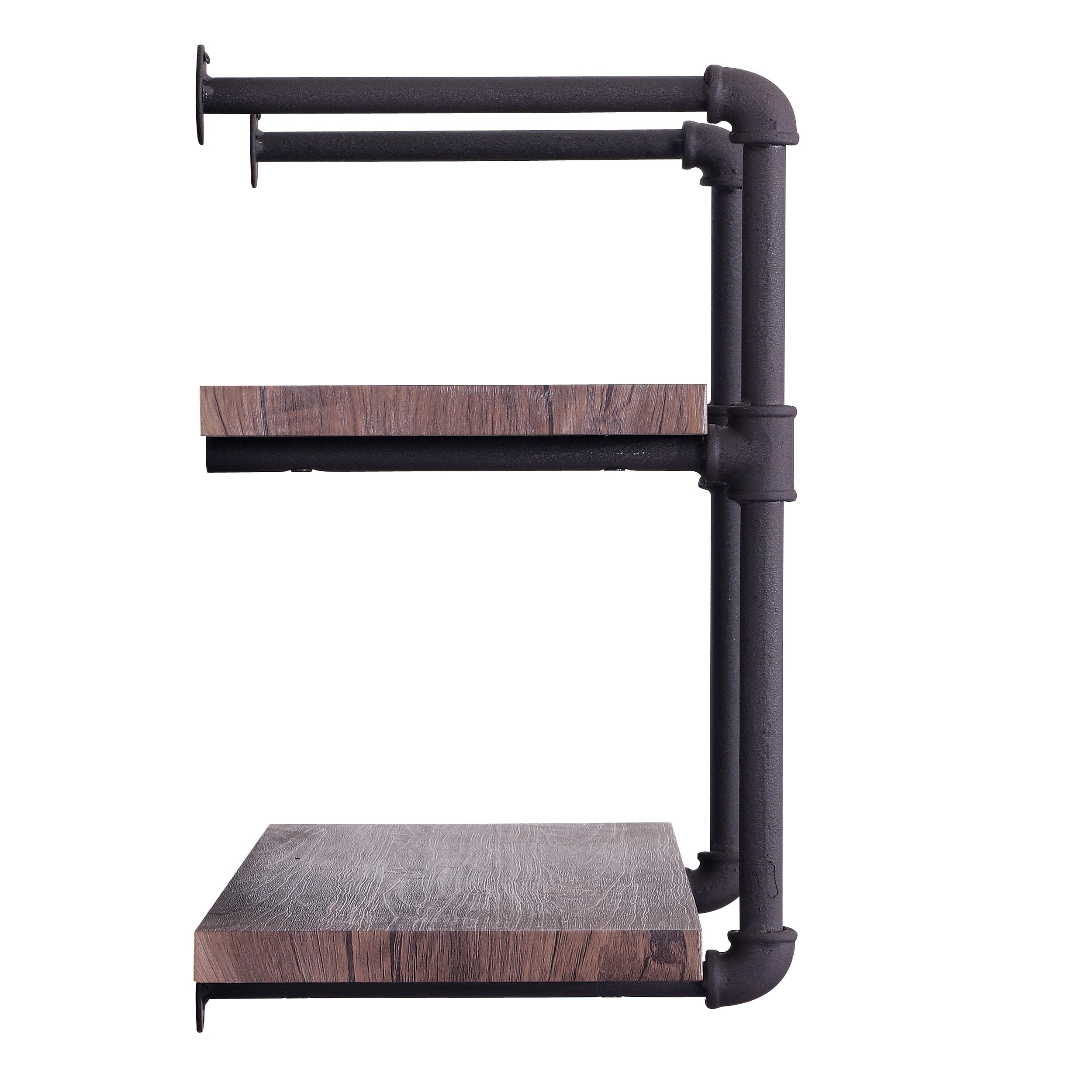 Tarian Industrial 2 Shelf Faux Wood Floating Shelf by Christopher Knight Home - 31.50 W x 12.00 D x 23.00 H