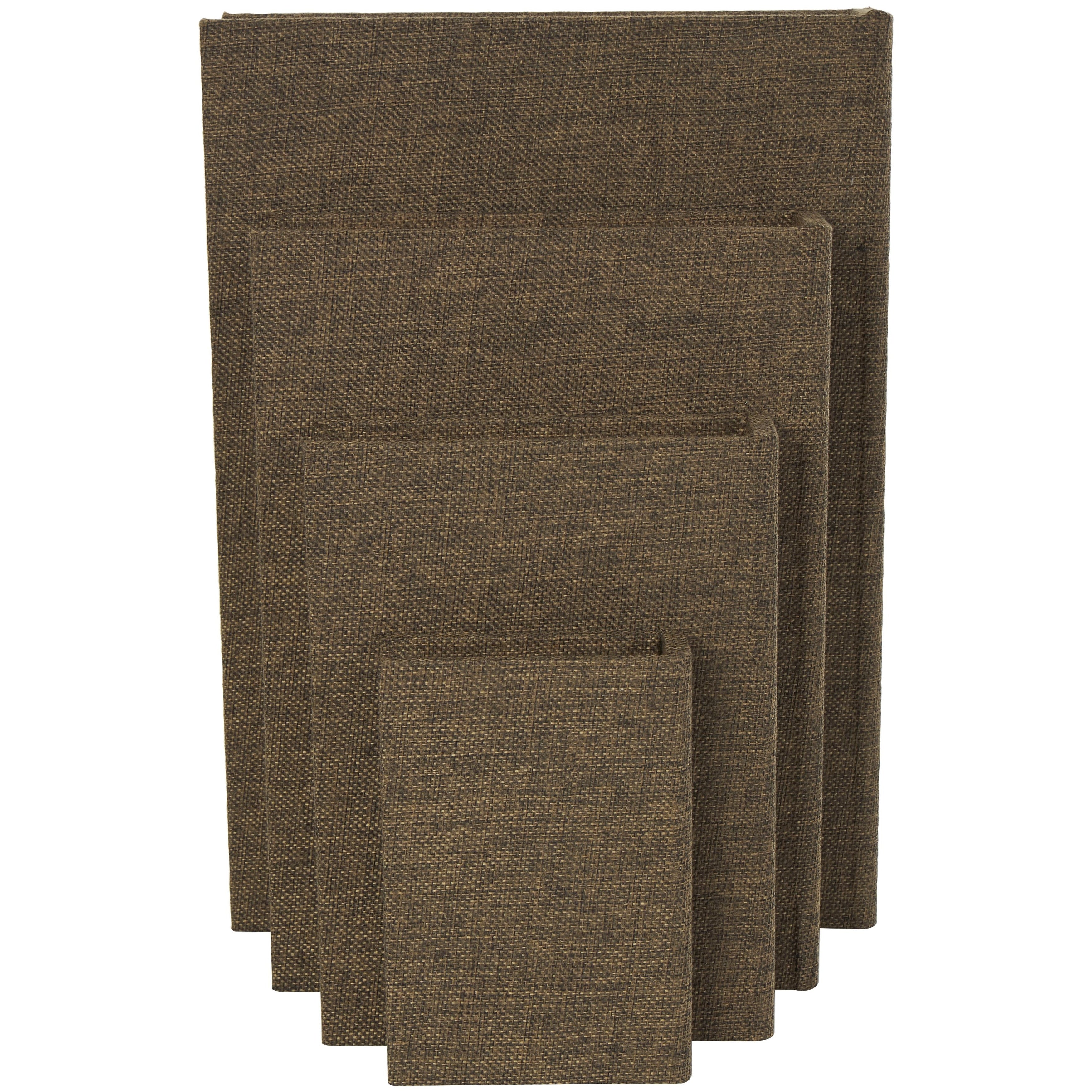 Linen Leather or Wooden Fabric Storage Book Decorative Box - Set of 3 or 4 Multi Colored - Roche River Decor